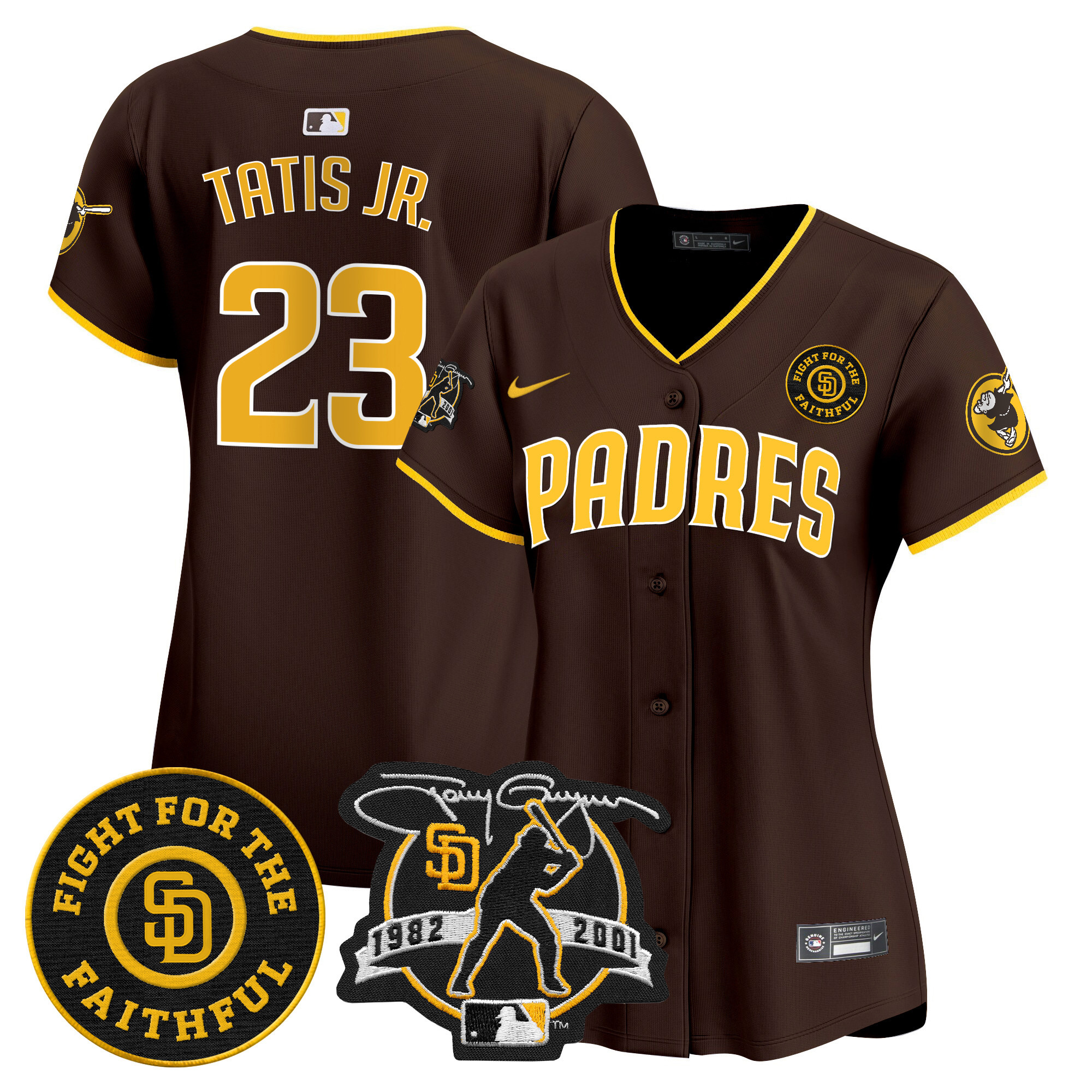 Women's Padres Tony Gwynn & Faithful Patch Vapor Premier Limited Jersey – All Stitched