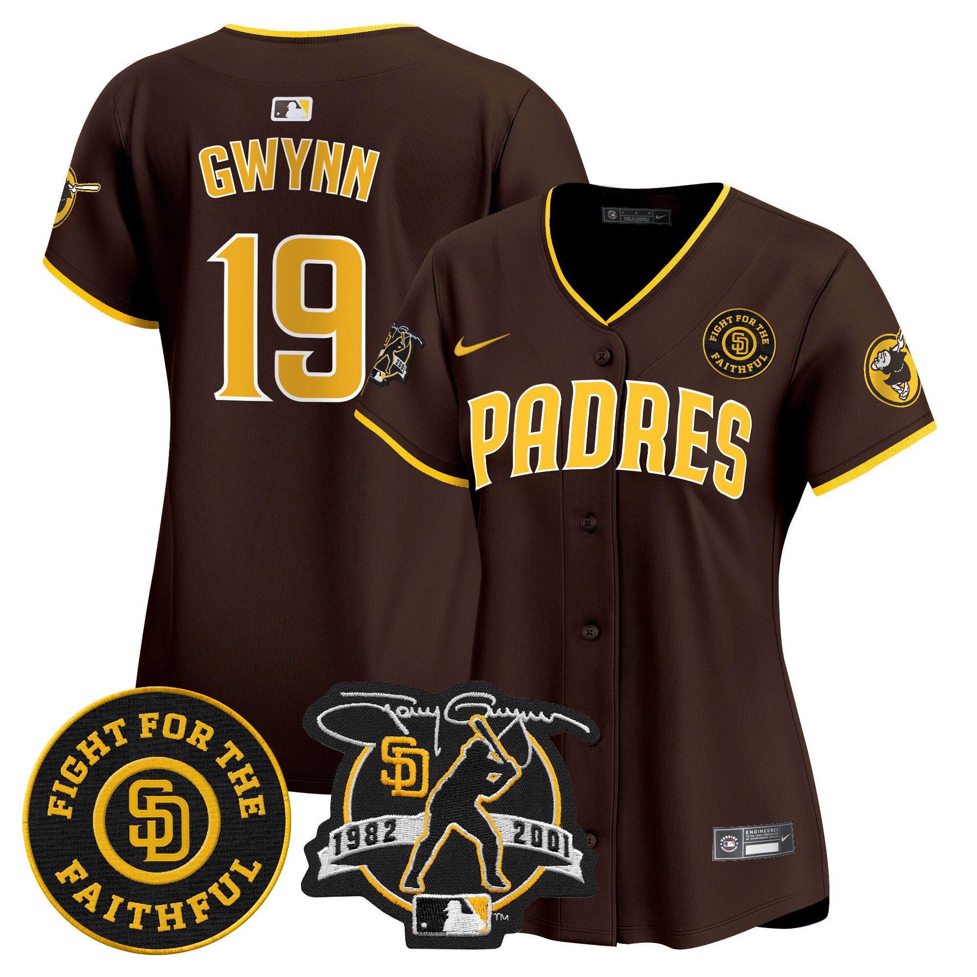 Women's Padres Tony Gwynn & Faithful Patch Vapor Premier Limited Jersey – All Stitched