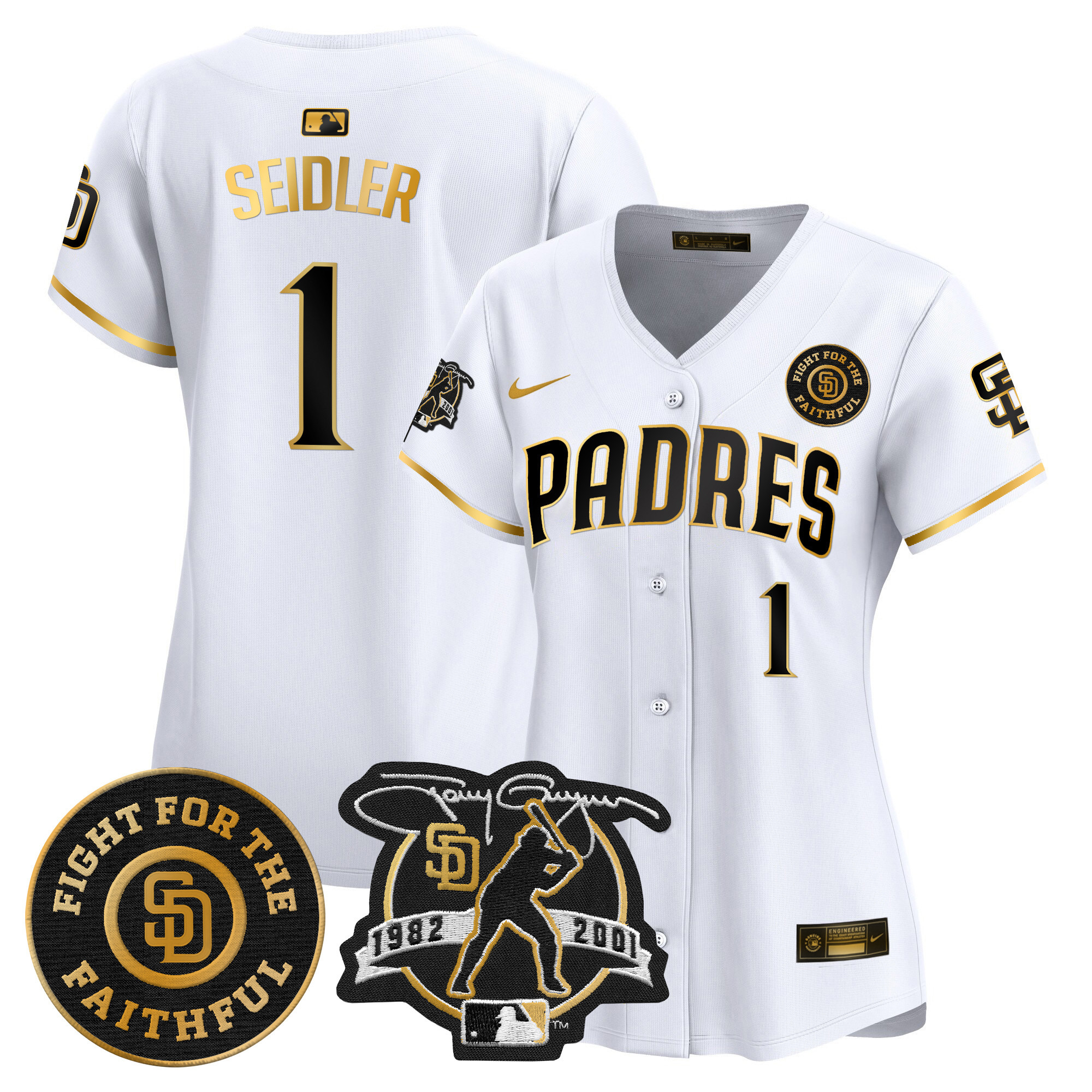 Women's Padres Tony Gwynn & Faithful Patch Vapor Premier Limited Jersey – All Stitched
