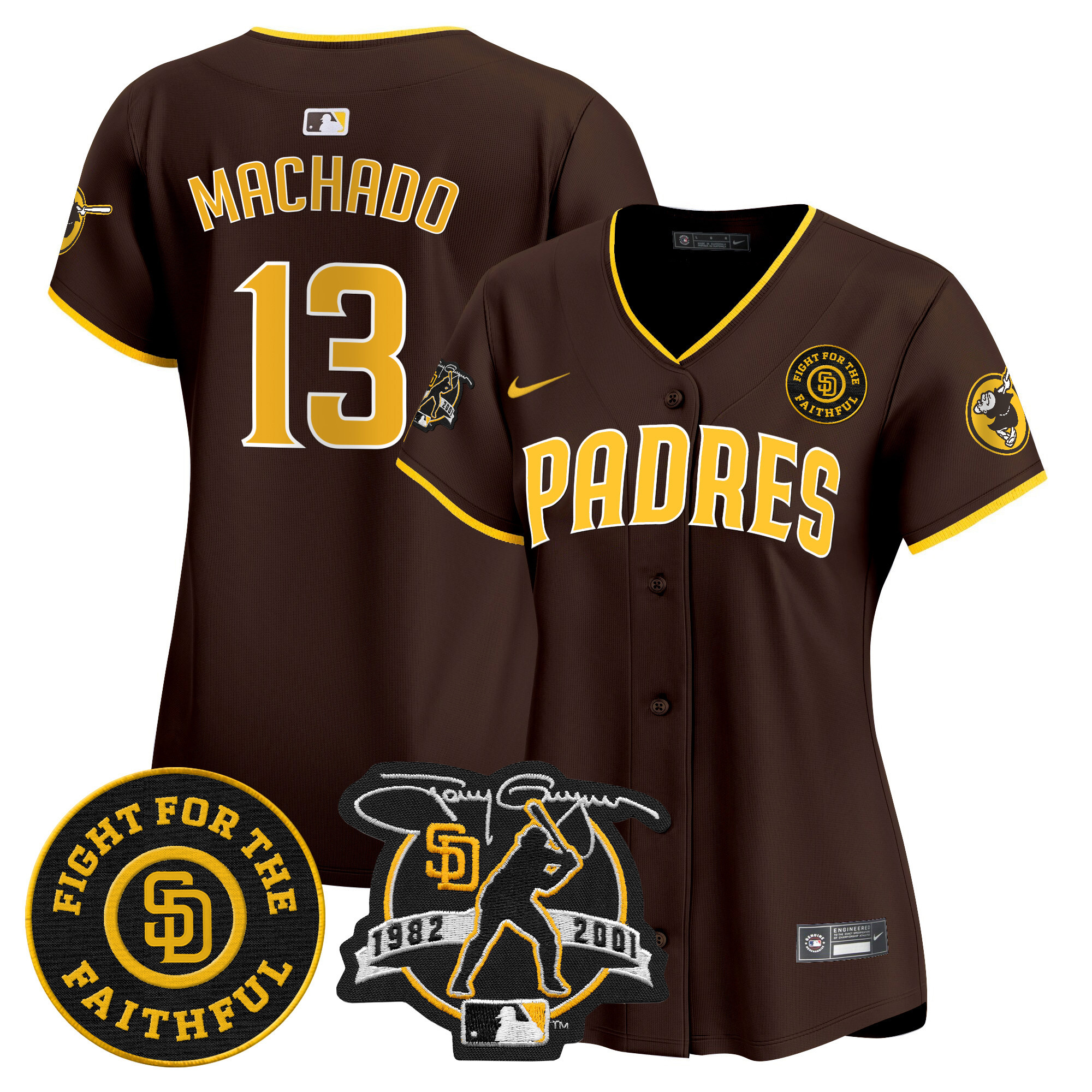 Women's Padres Tony Gwynn & Faithful Patch Vapor Premier Limited Jersey – All Stitched