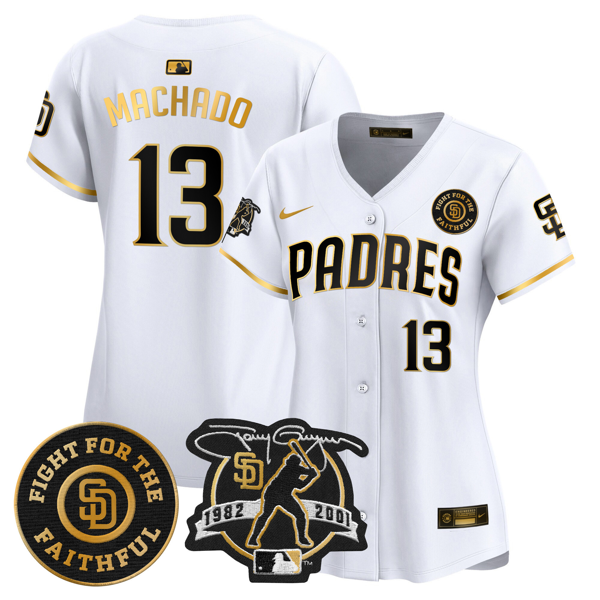Women's Padres Tony Gwynn & Faithful Patch Vapor Premier Limited Jersey – All Stitched