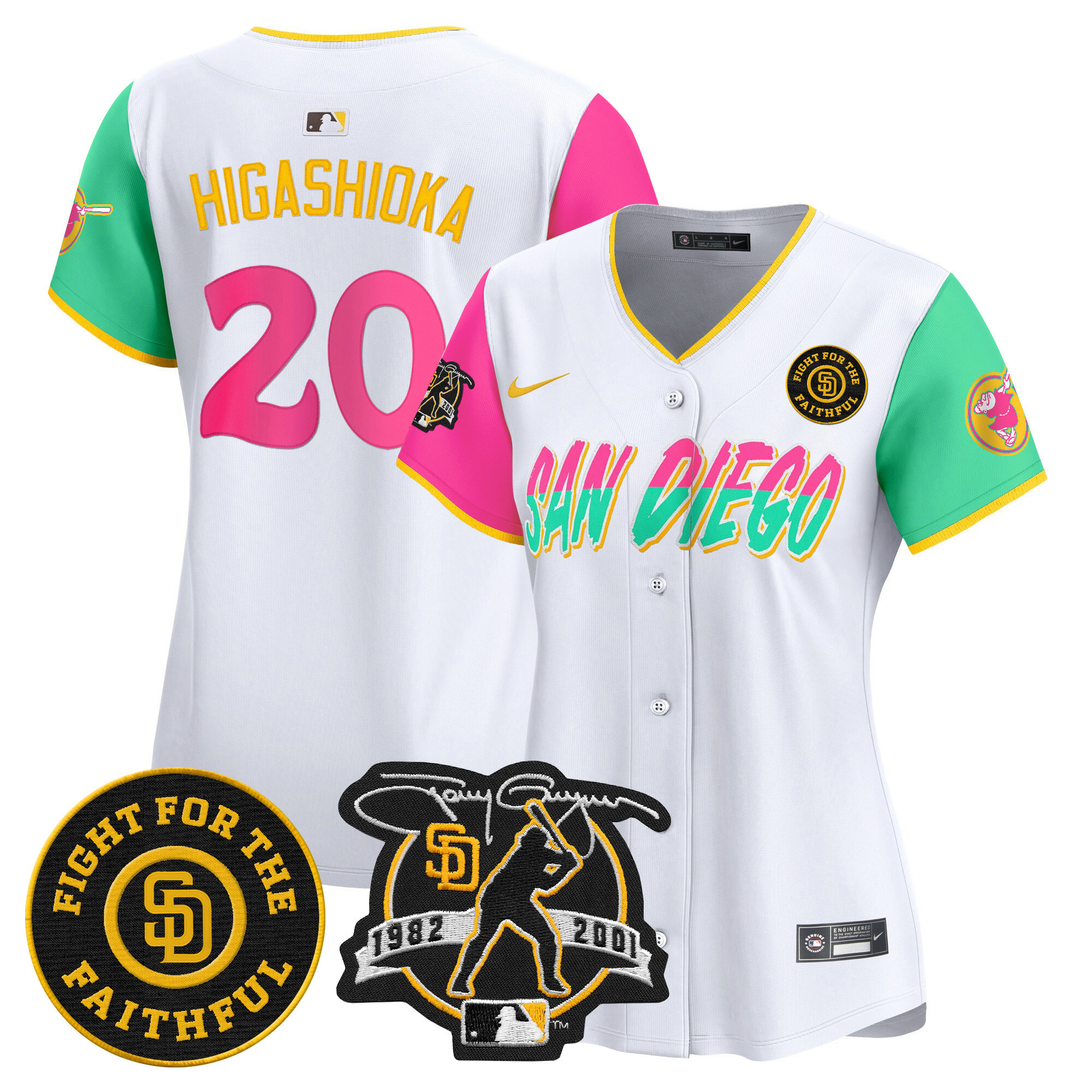 Women's Padres Tony Gwynn & Faithful Patch Vapor Premier Limited Jersey – All Stitched