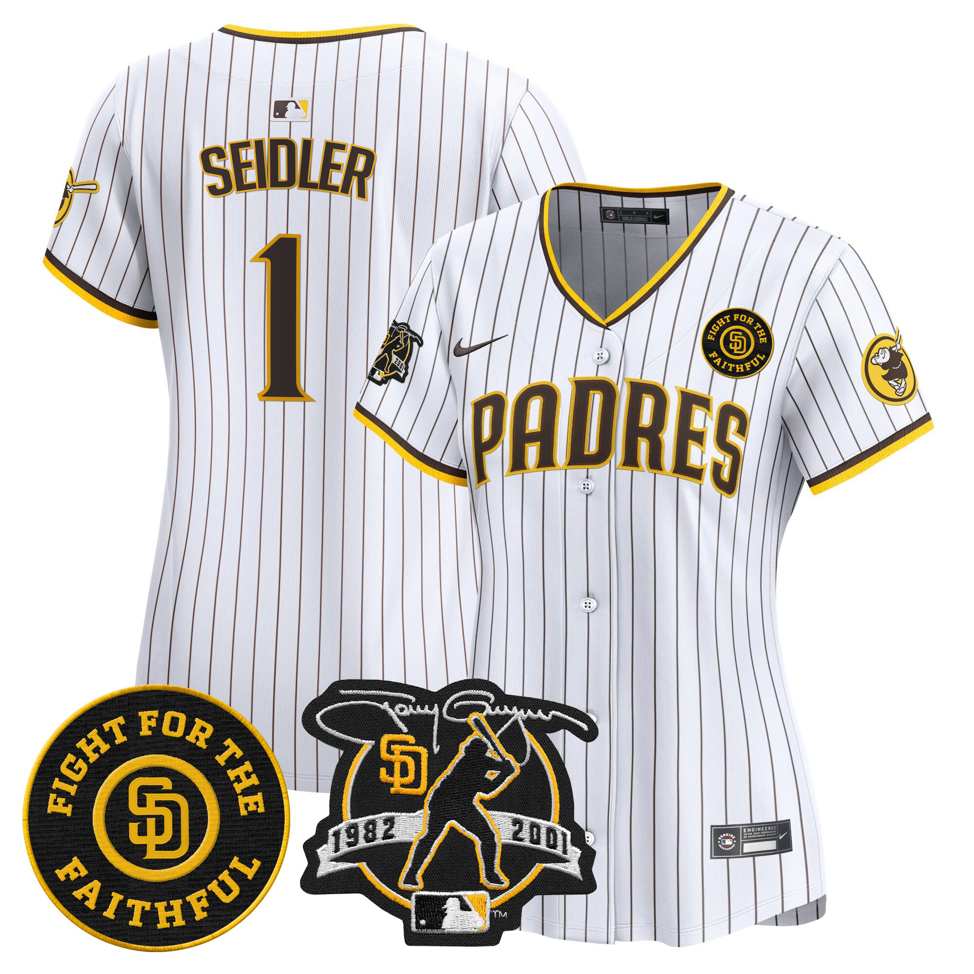Women's Padres Tony Gwynn & Faithful Patch Vapor Premier Limited Jersey – All Stitched