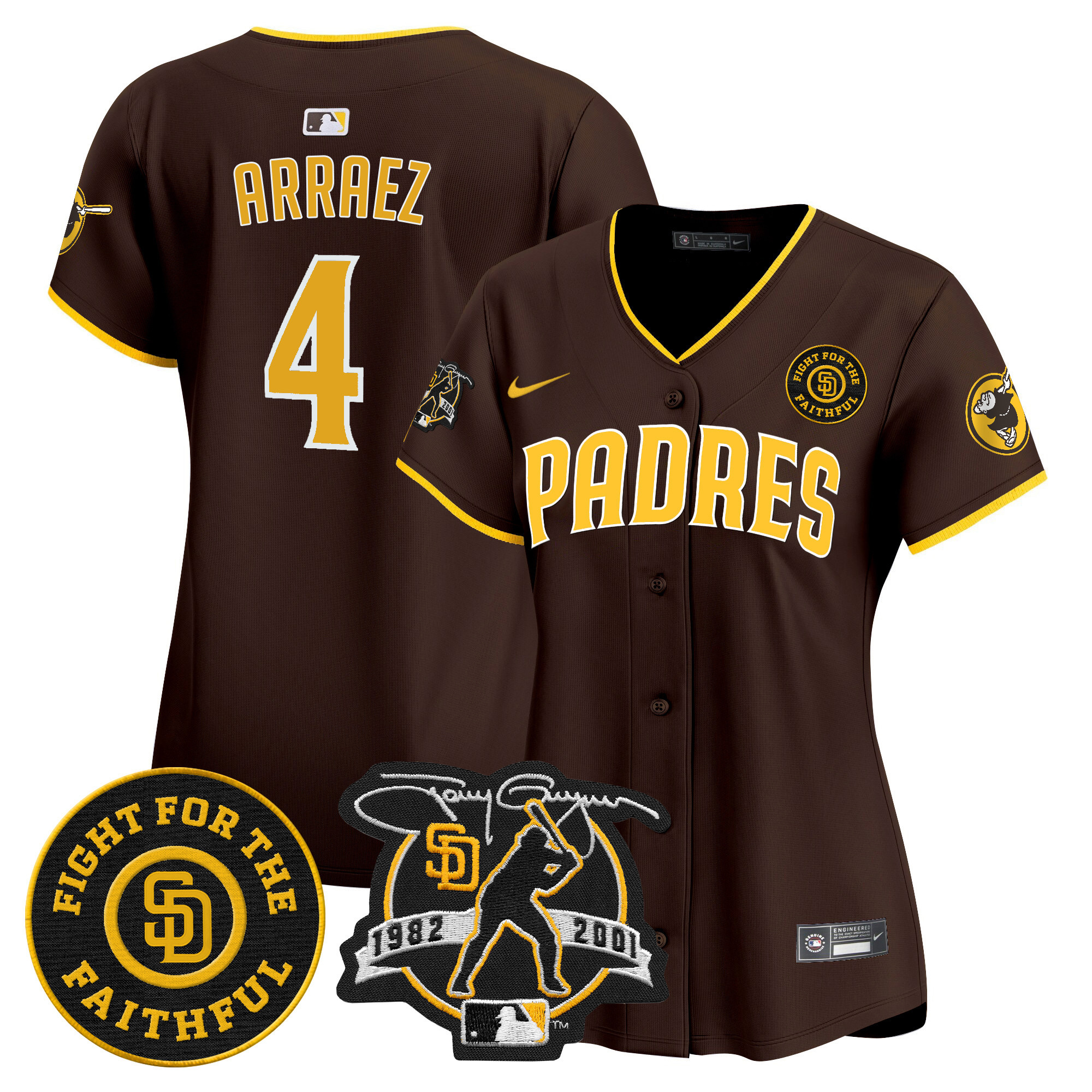 Women's Padres Tony Gwynn & Faithful Patch Vapor Premier Limited Jersey – All Stitched