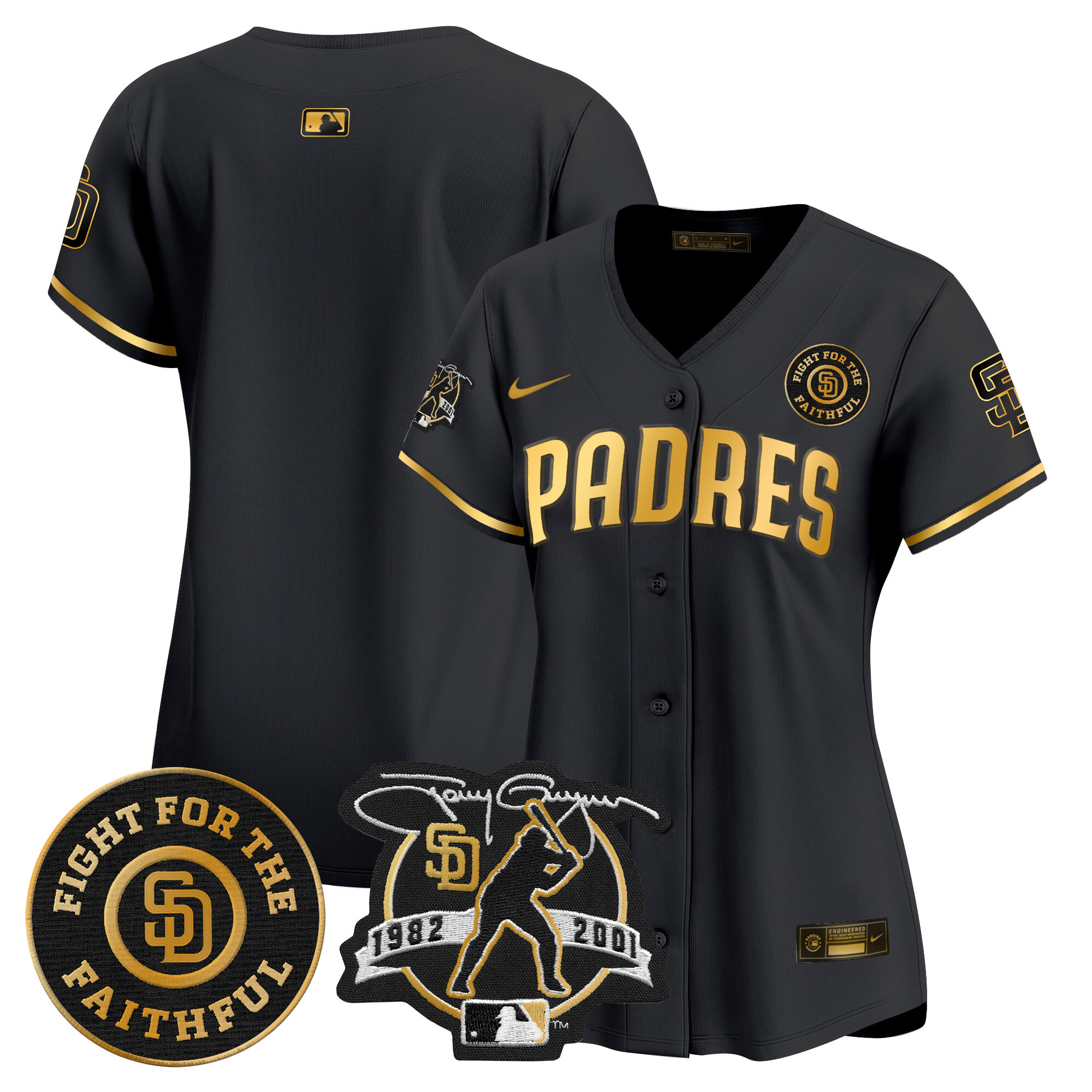 Women's Padres Tony Gwynn & Faithful Patch Vapor Premier Limited Jersey – All Stitched