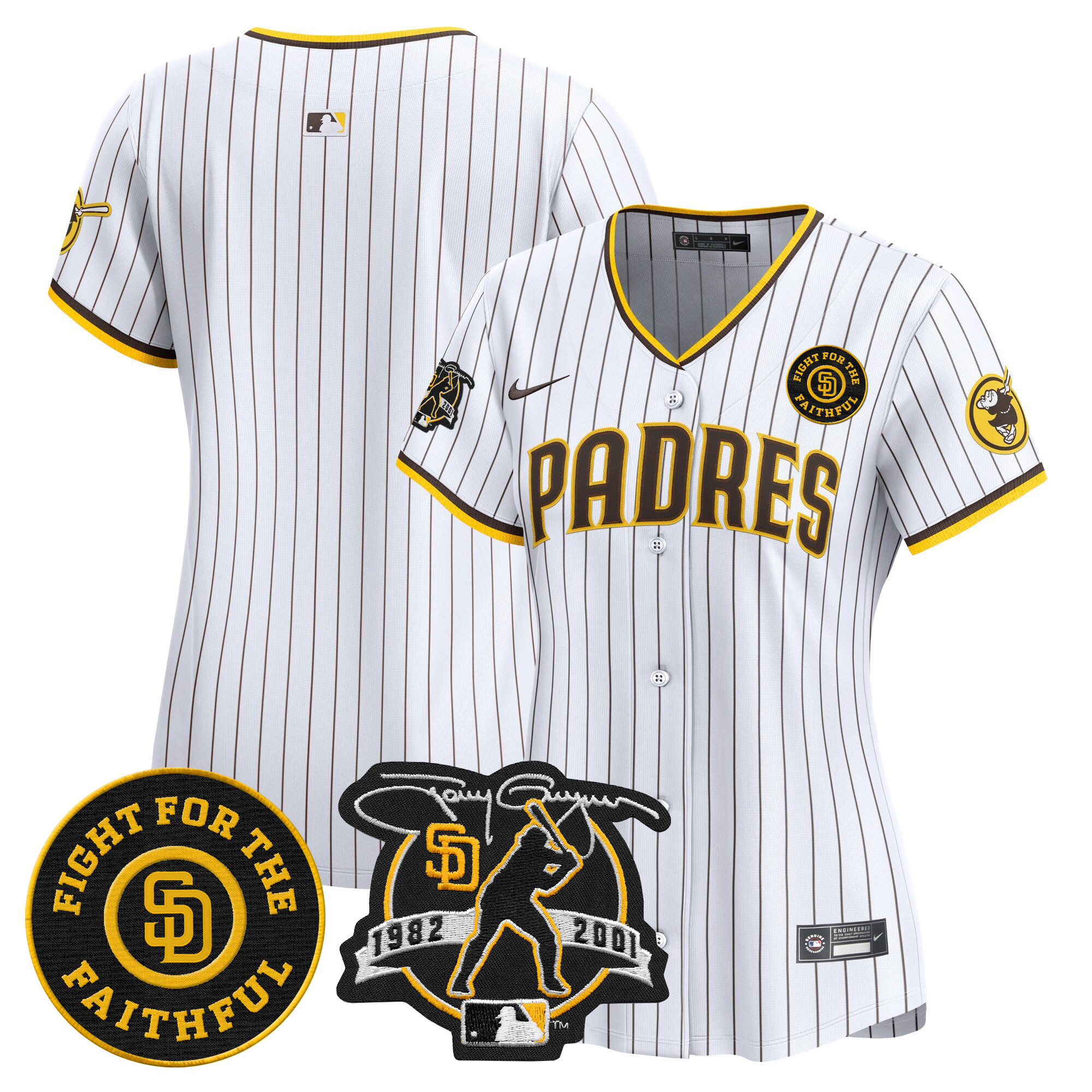 Women's Padres Tony Gwynn & Faithful Patch Vapor Premier Limited Jersey – All Stitched