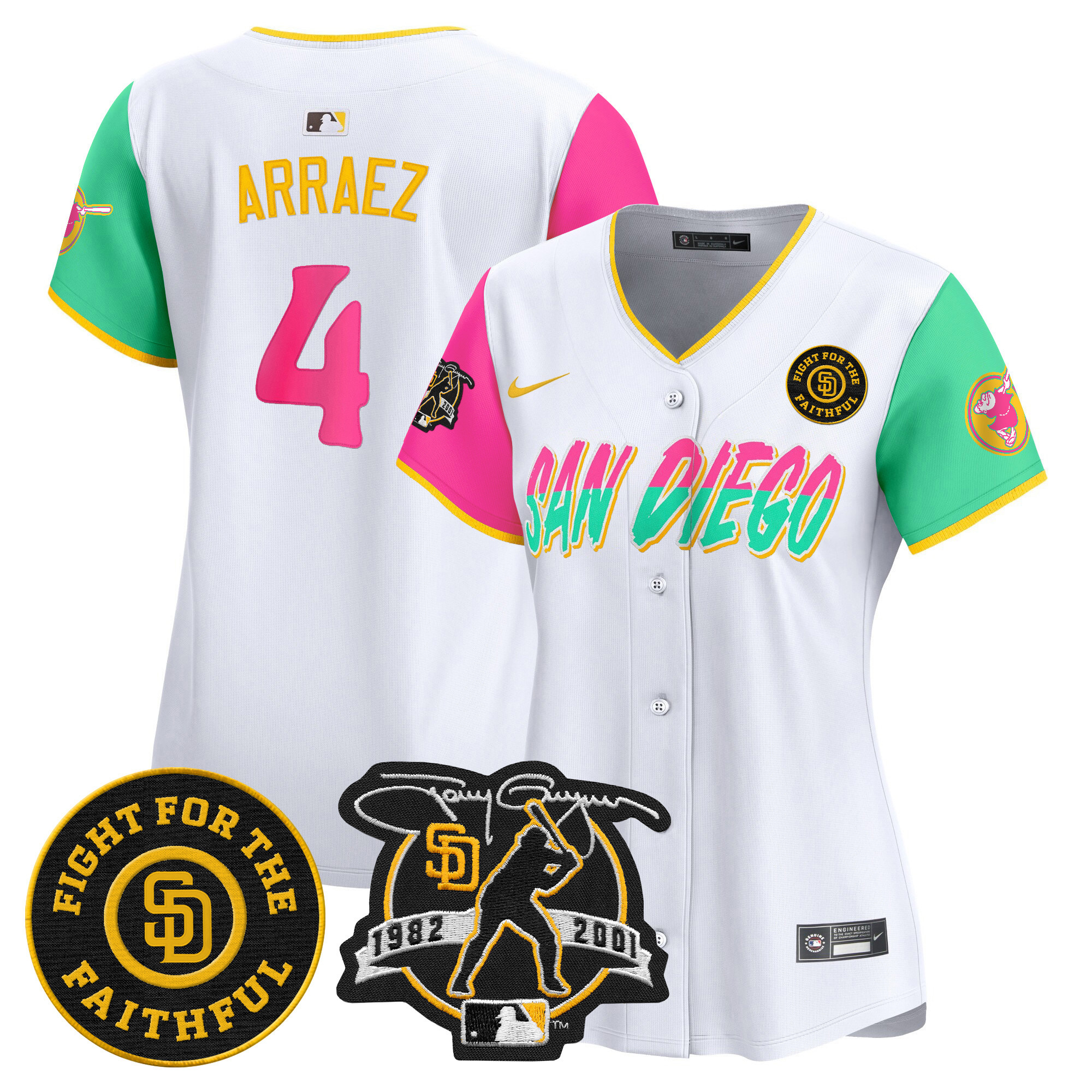 Women's Padres Tony Gwynn & Faithful Patch Vapor Premier Limited Jersey – All Stitched