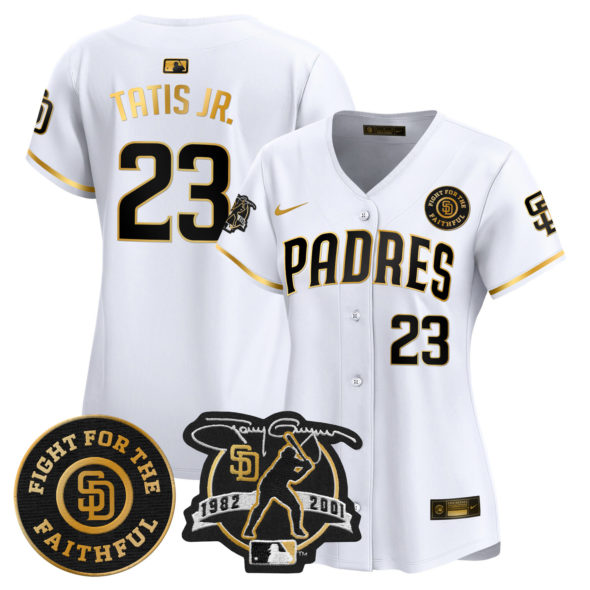 Women's Padres Tony Gwynn & Faithful Patch Vapor Premier Limited Jersey – All Stitched
