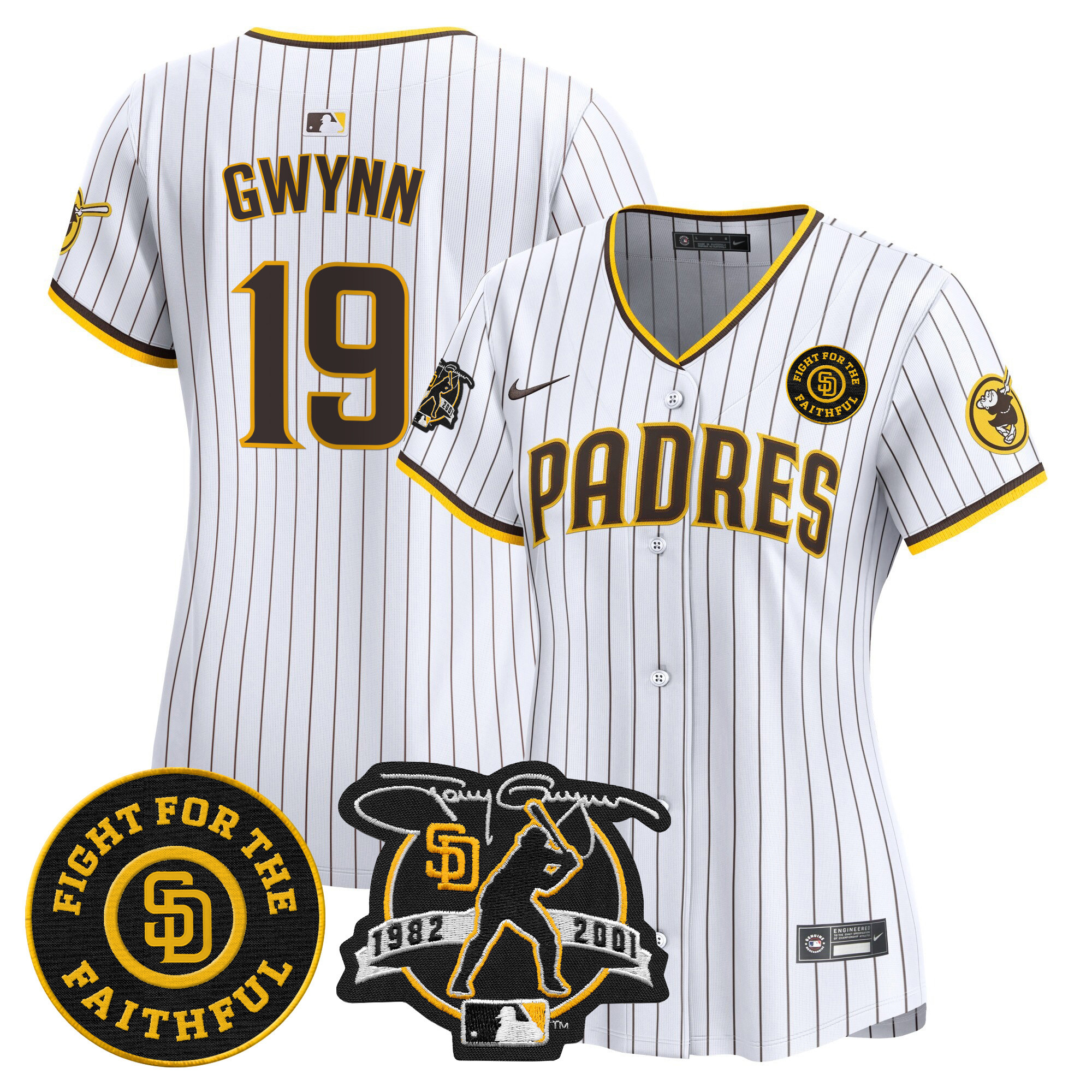 Women's Padres Tony Gwynn & Faithful Patch Vapor Premier Limited Jersey – All Stitched