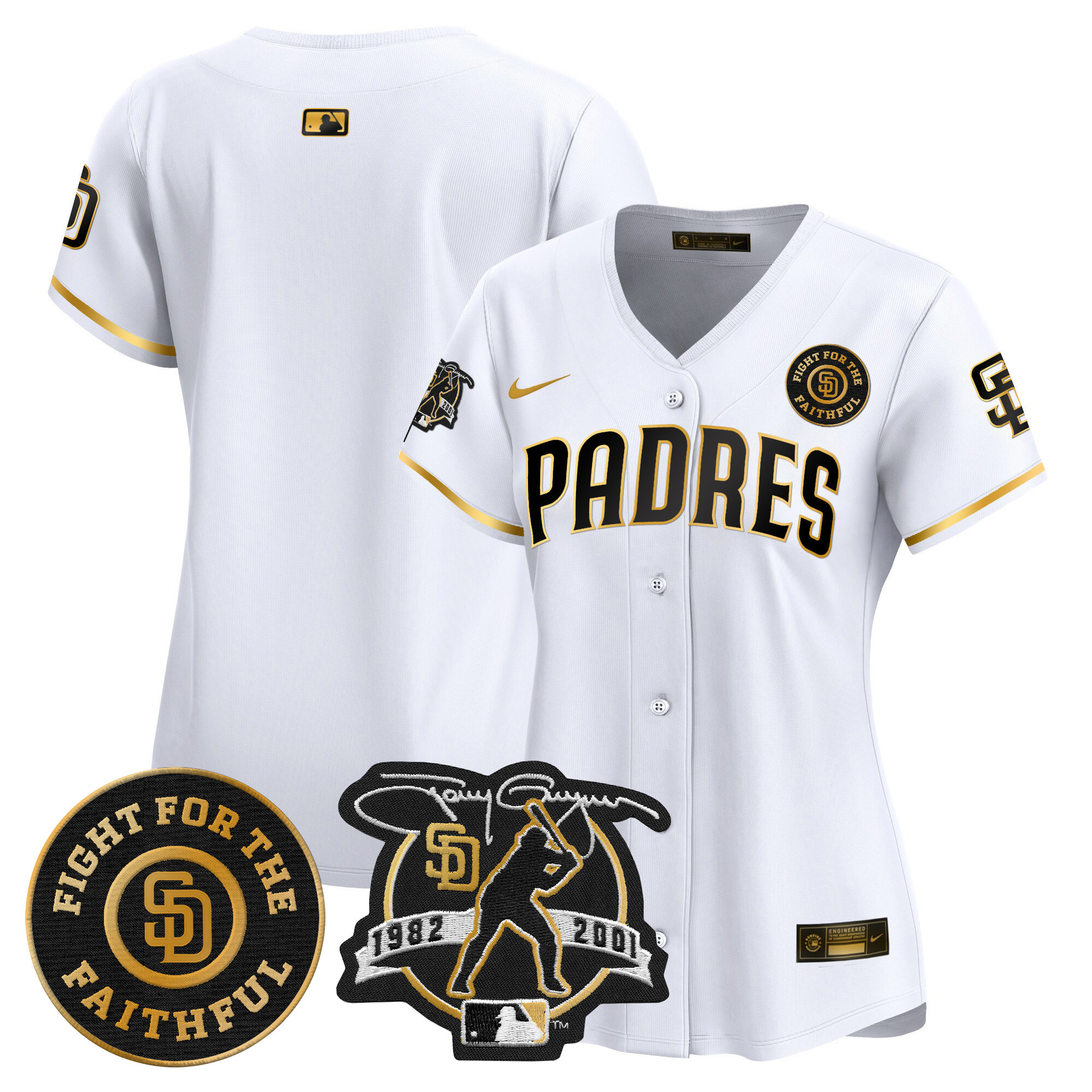 Women's Padres Tony Gwynn & Faithful Patch Vapor Premier Limited Jersey – All Stitched