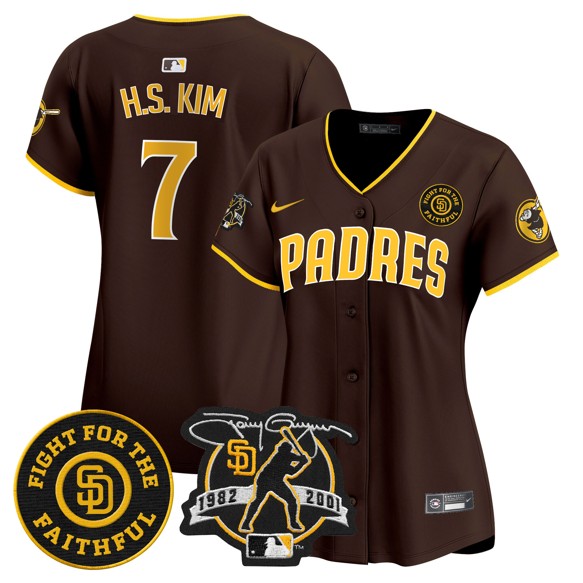 Women's Padres Tony Gwynn & Faithful Patch Vapor Premier Limited Jersey – All Stitched