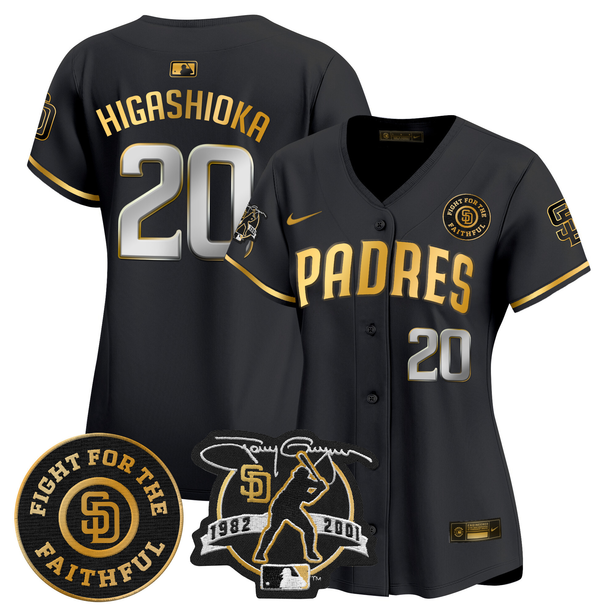 Women's Padres Tony Gwynn & Faithful Patch Vapor Premier Limited Jersey – All Stitched