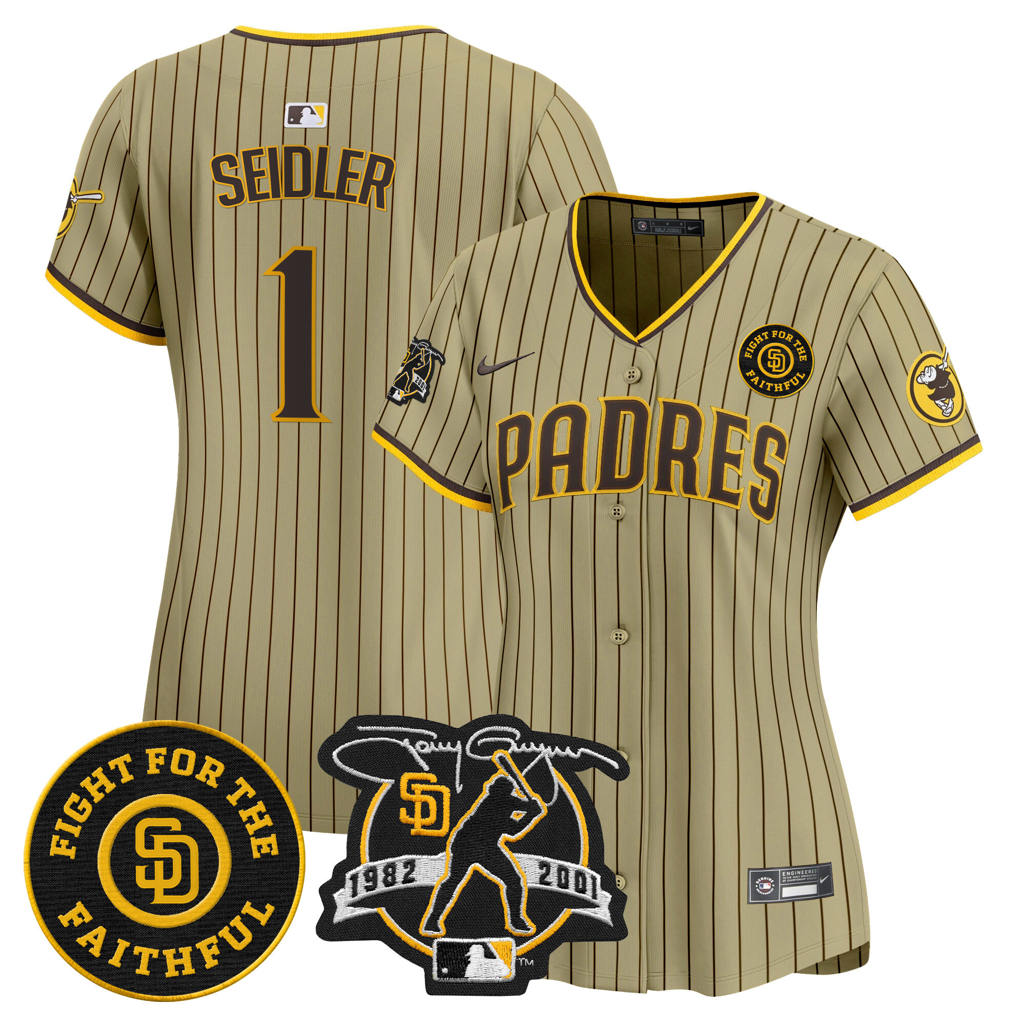 Women's Padres Tony Gwynn & Faithful Patch Vapor Premier Limited Jersey – All Stitched
