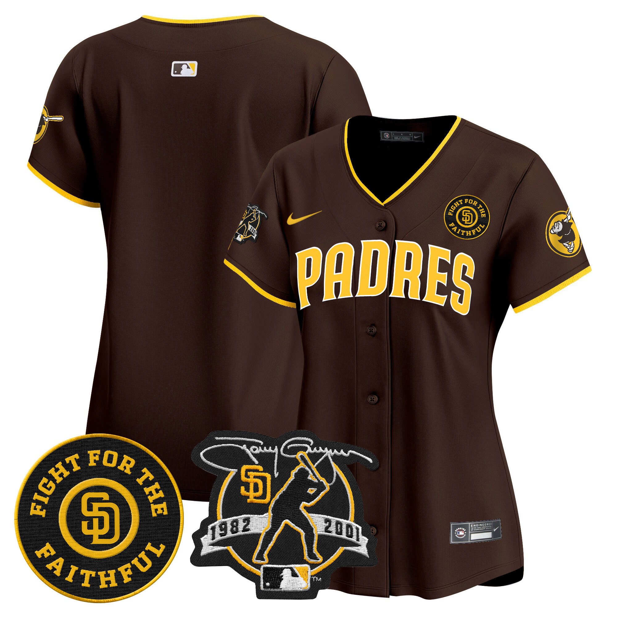 Women's Padres Tony Gwynn & Faithful Patch Vapor Premier Limited Jersey – All Stitched