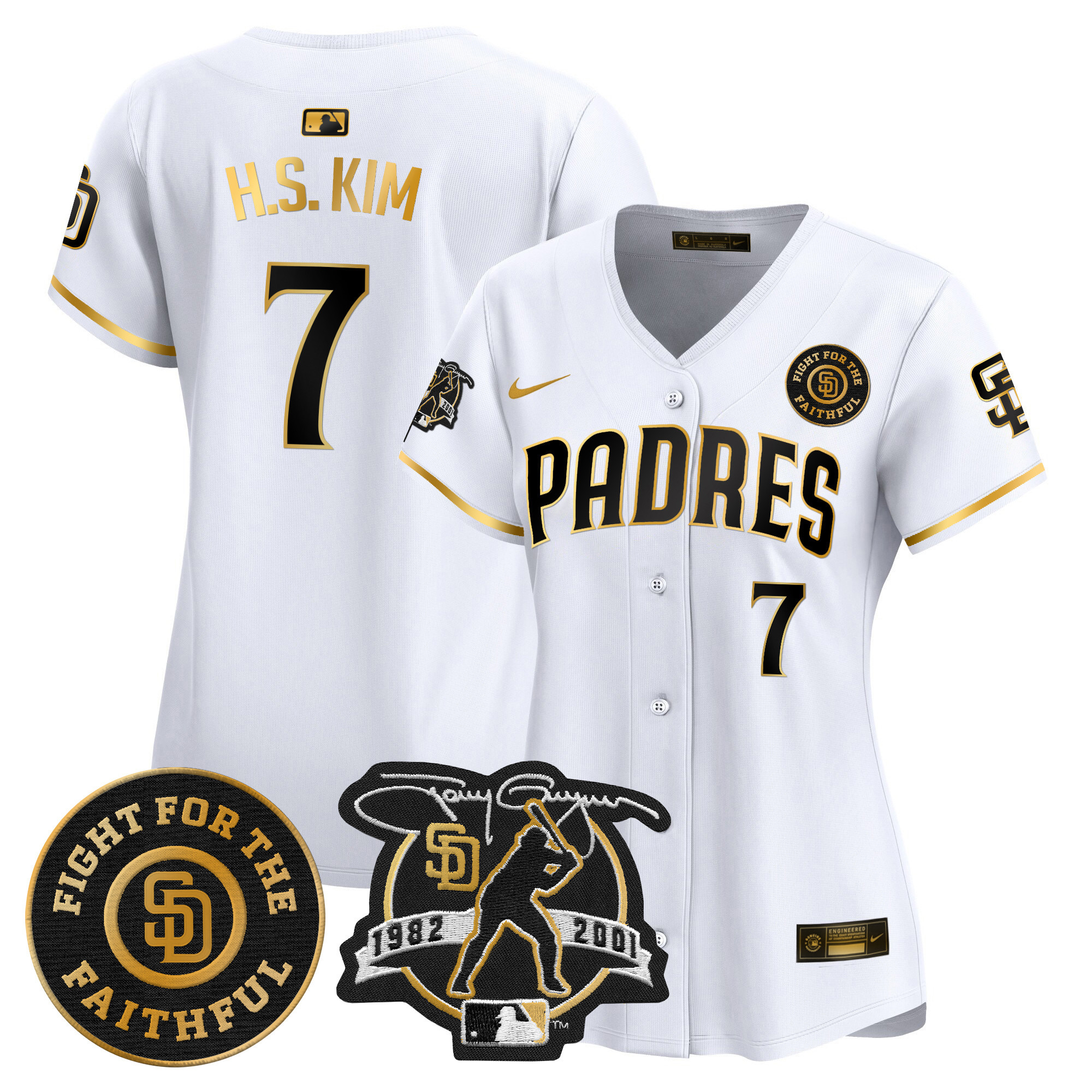 Women's Padres Tony Gwynn & Faithful Patch Vapor Premier Limited Jersey – All Stitched