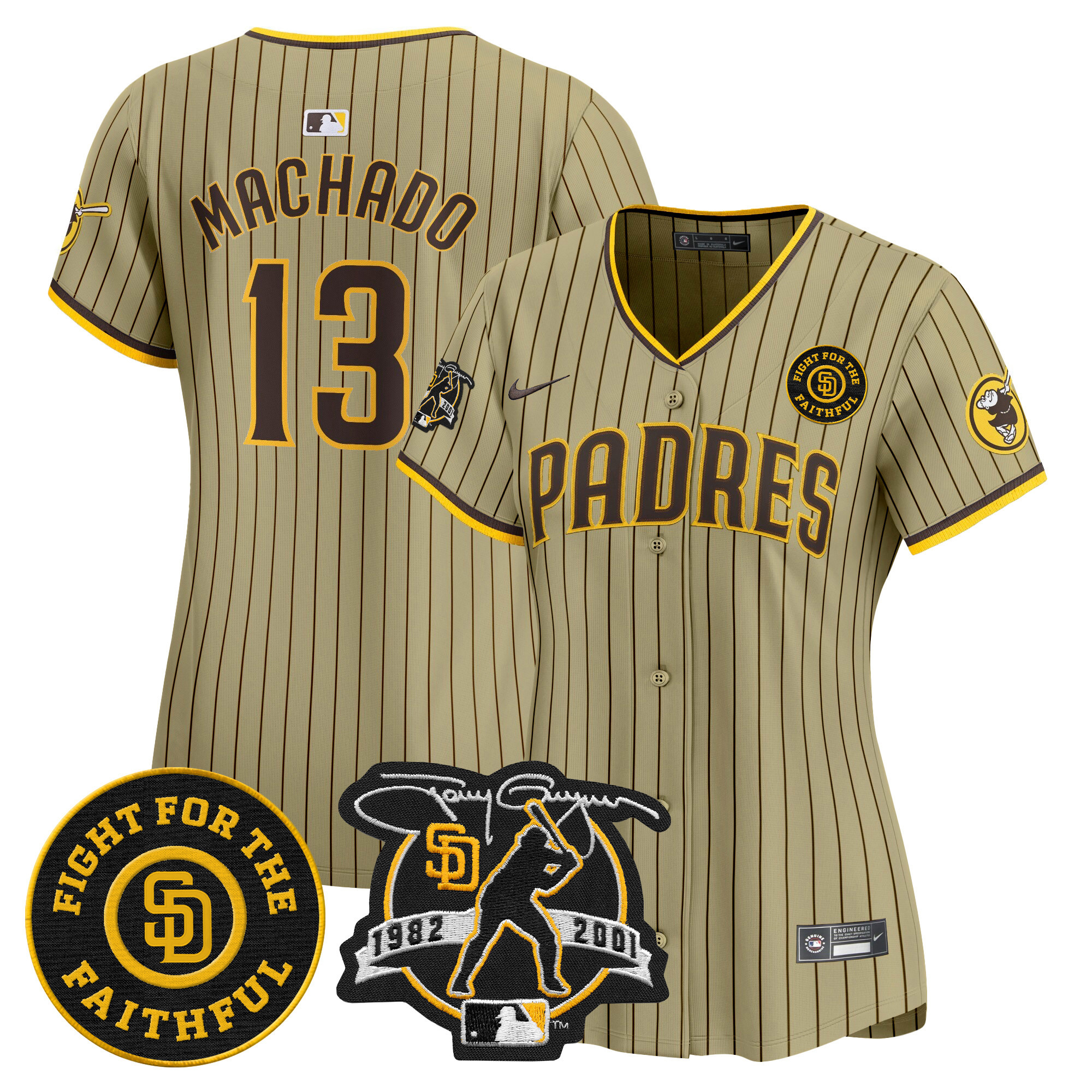 Women's Padres Tony Gwynn & Faithful Patch Vapor Premier Limited Jersey – All Stitched