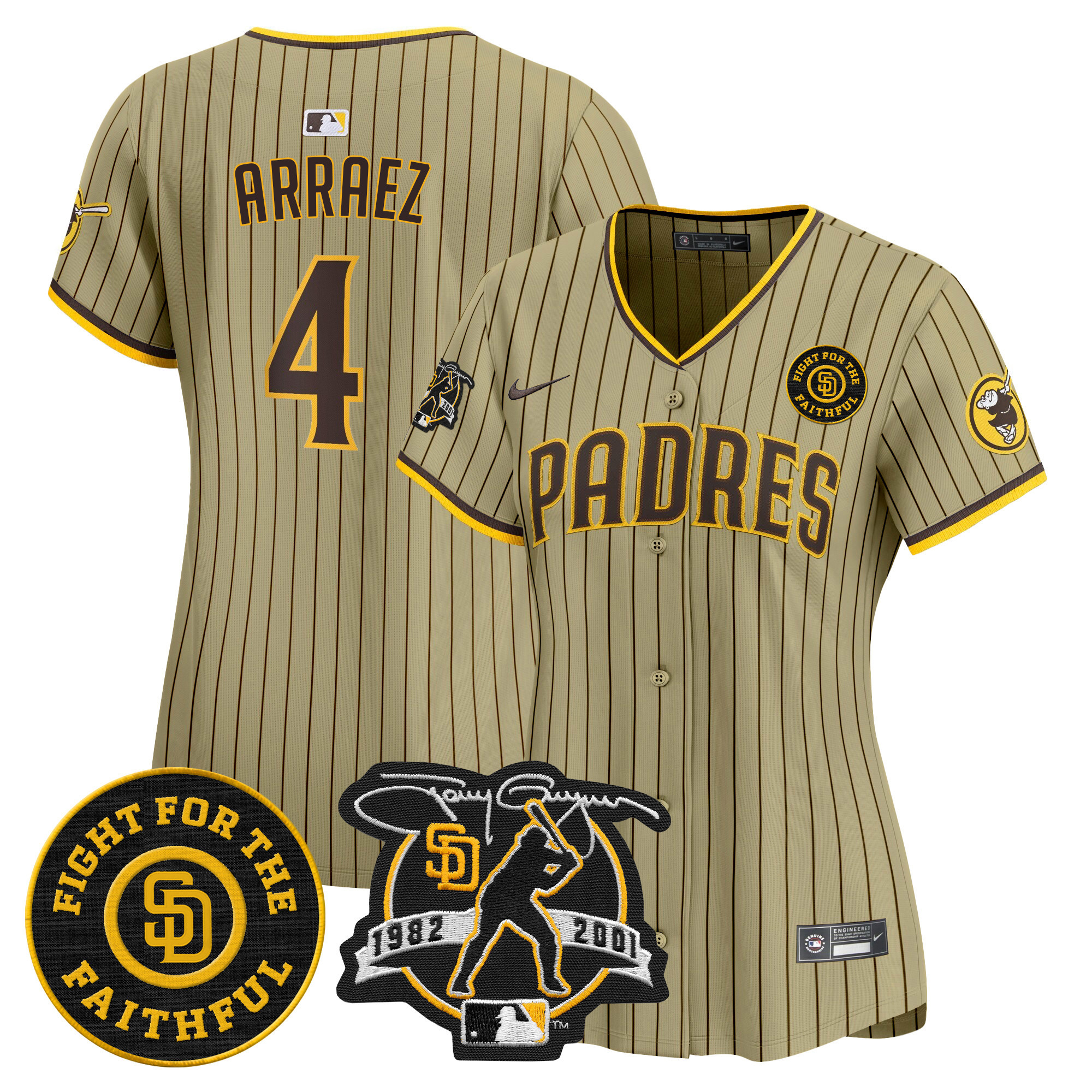 Women's Padres Tony Gwynn & Faithful Patch Vapor Premier Limited Jersey – All Stitched