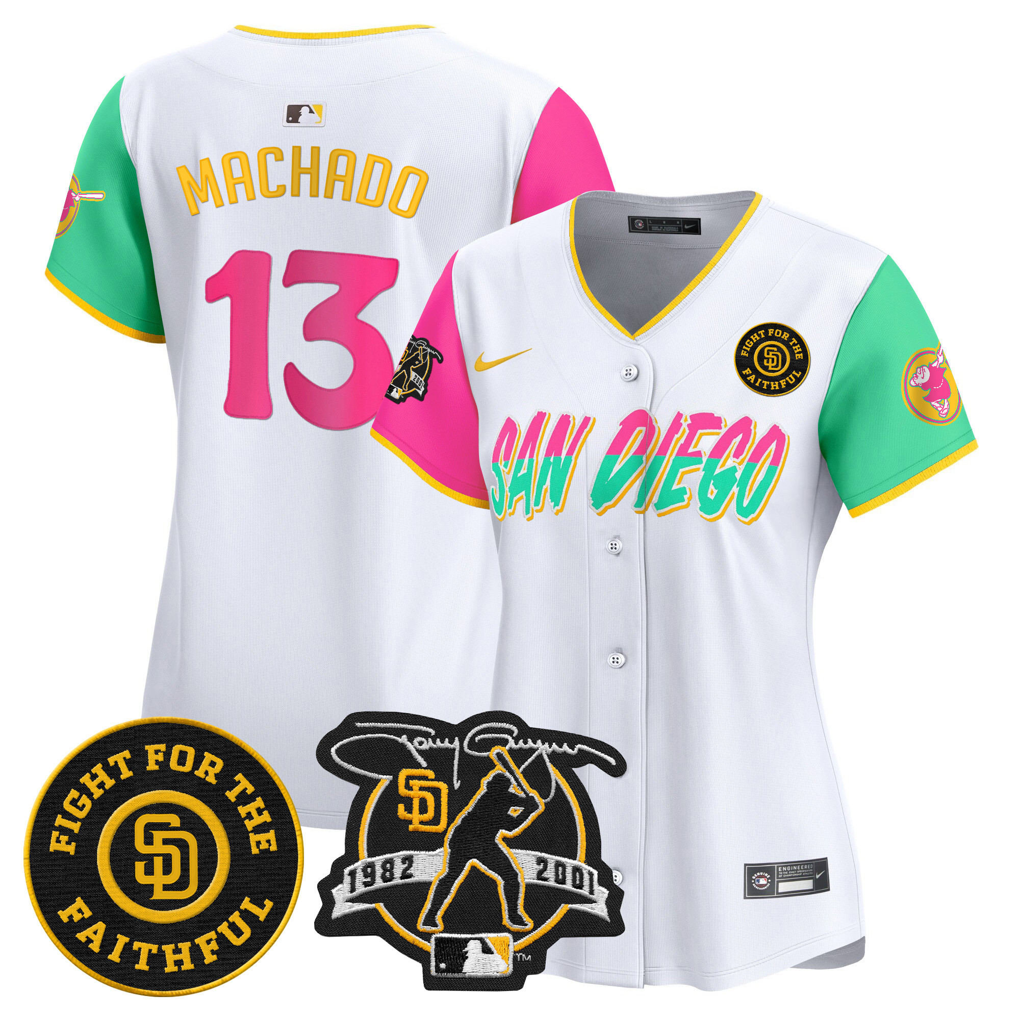 Women's Padres Tony Gwynn & Faithful Patch Vapor Premier Limited Jersey – All Stitched