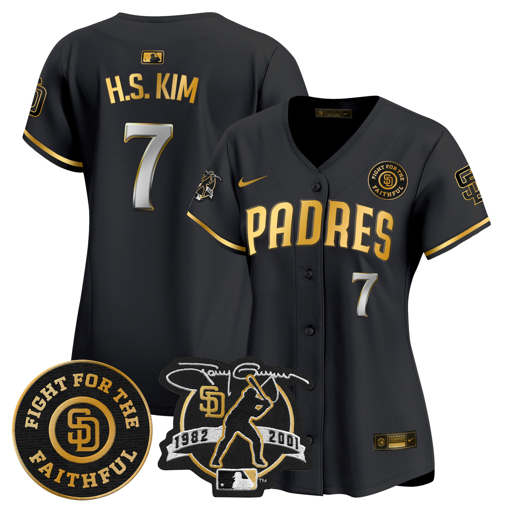 Women's Padres Tony Gwynn & Faithful Patch Vapor Premier Limited Jersey – All Stitched