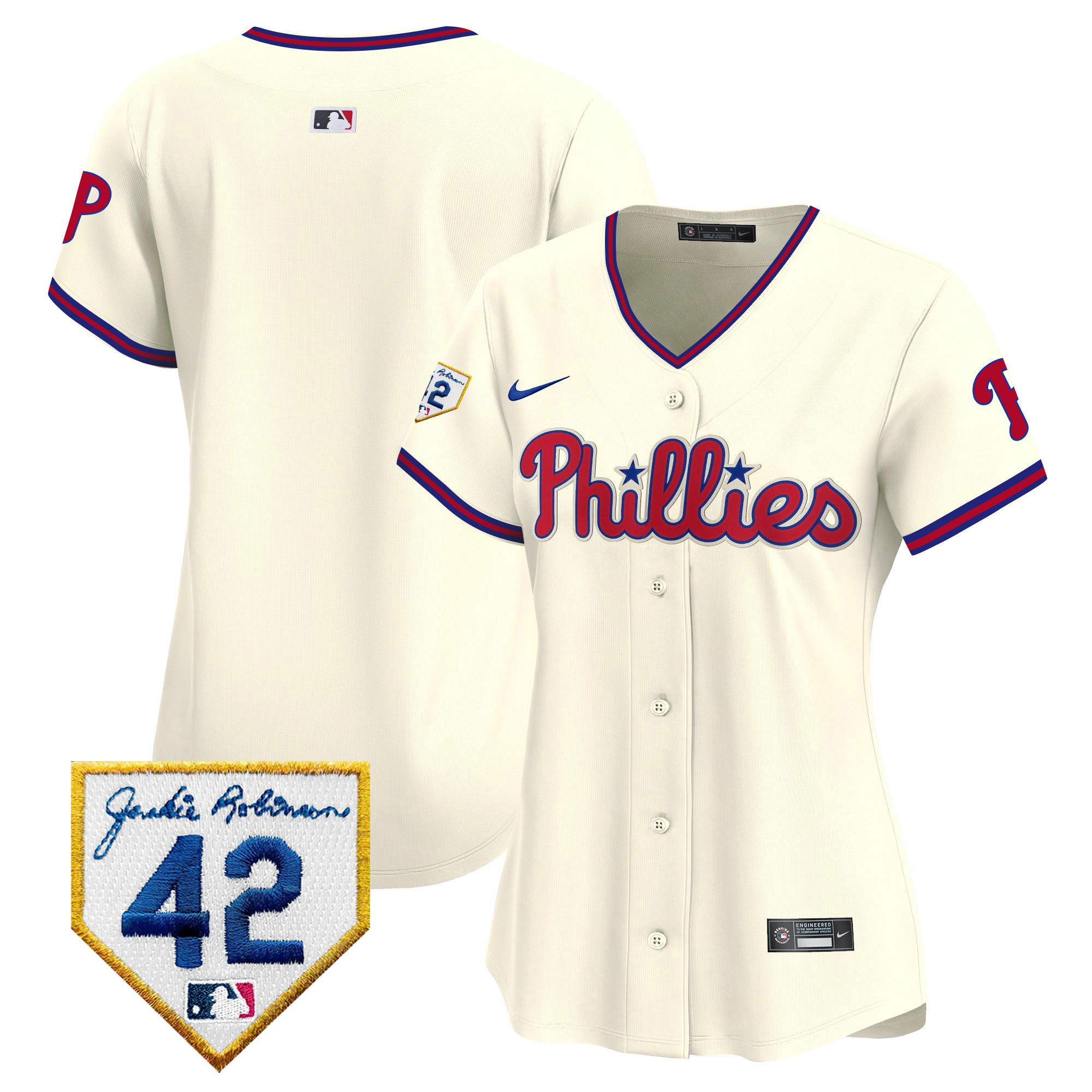 Women's Phillies 2024 Jackie Robinson Patch Vapor Premier Limited Jersey - All Stitched