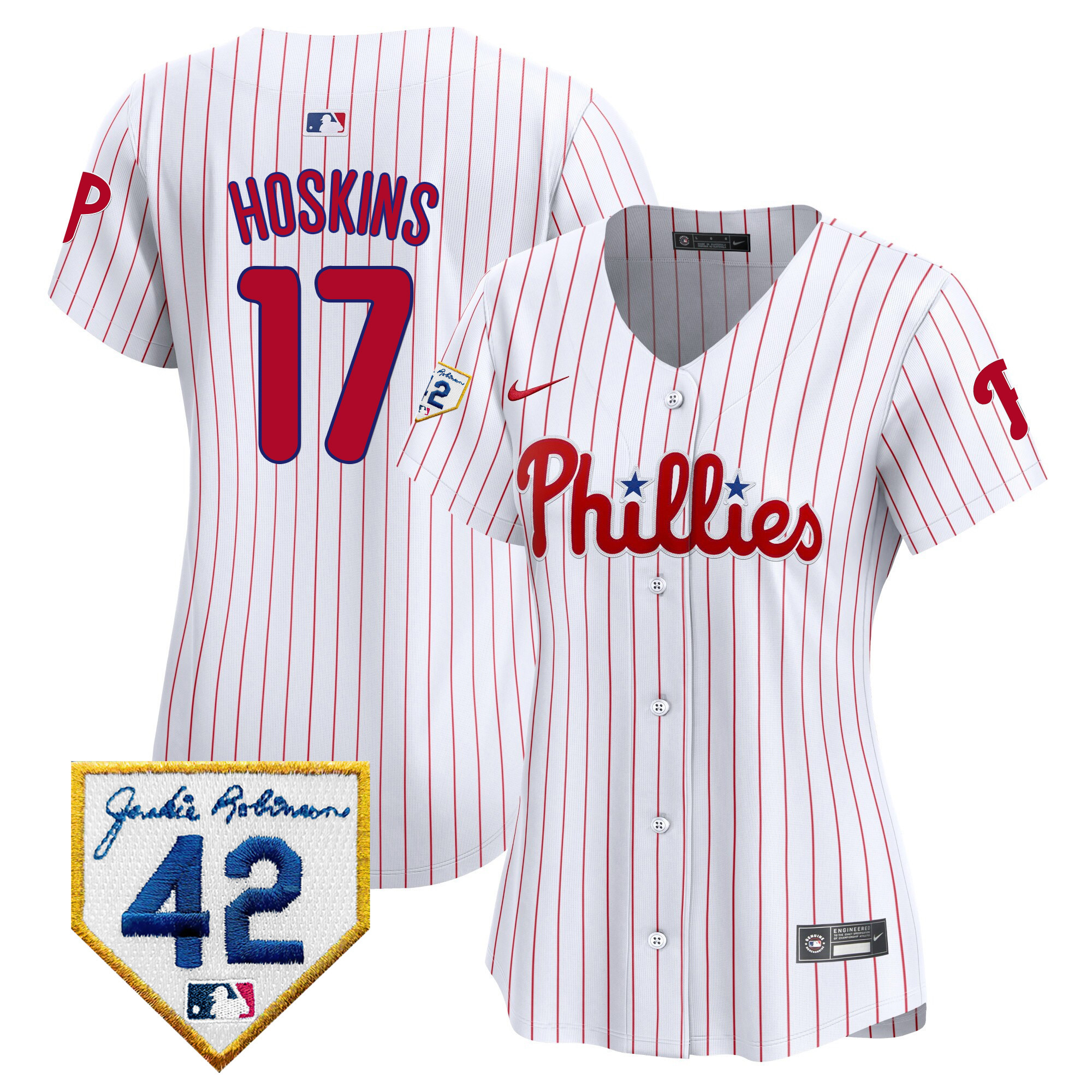 Women's Phillies 2024 Jackie Robinson Patch Vapor Premier Limited Jersey - All Stitched