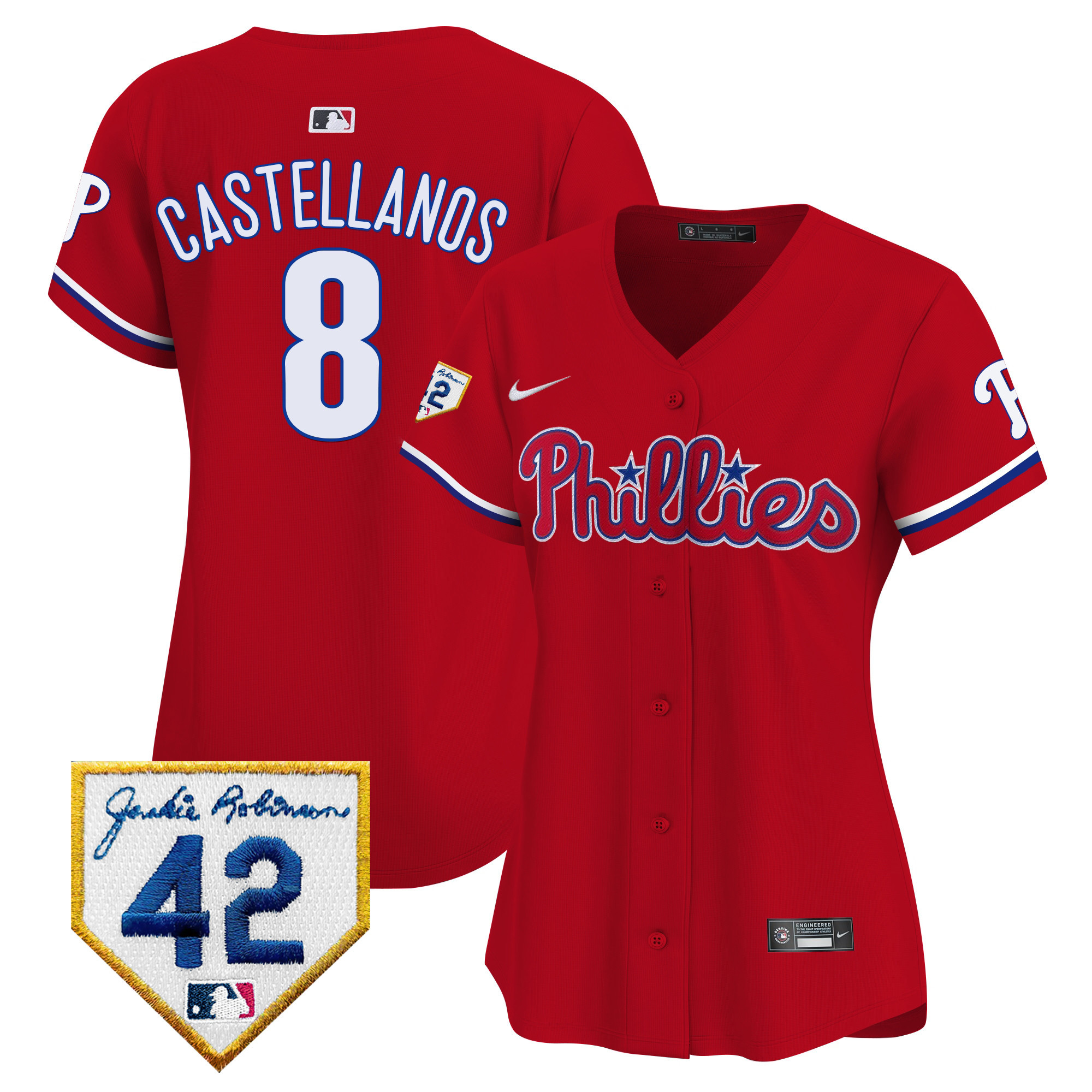 Women's Phillies 2024 Jackie Robinson Patch Vapor Premier Limited Jersey - All Stitched