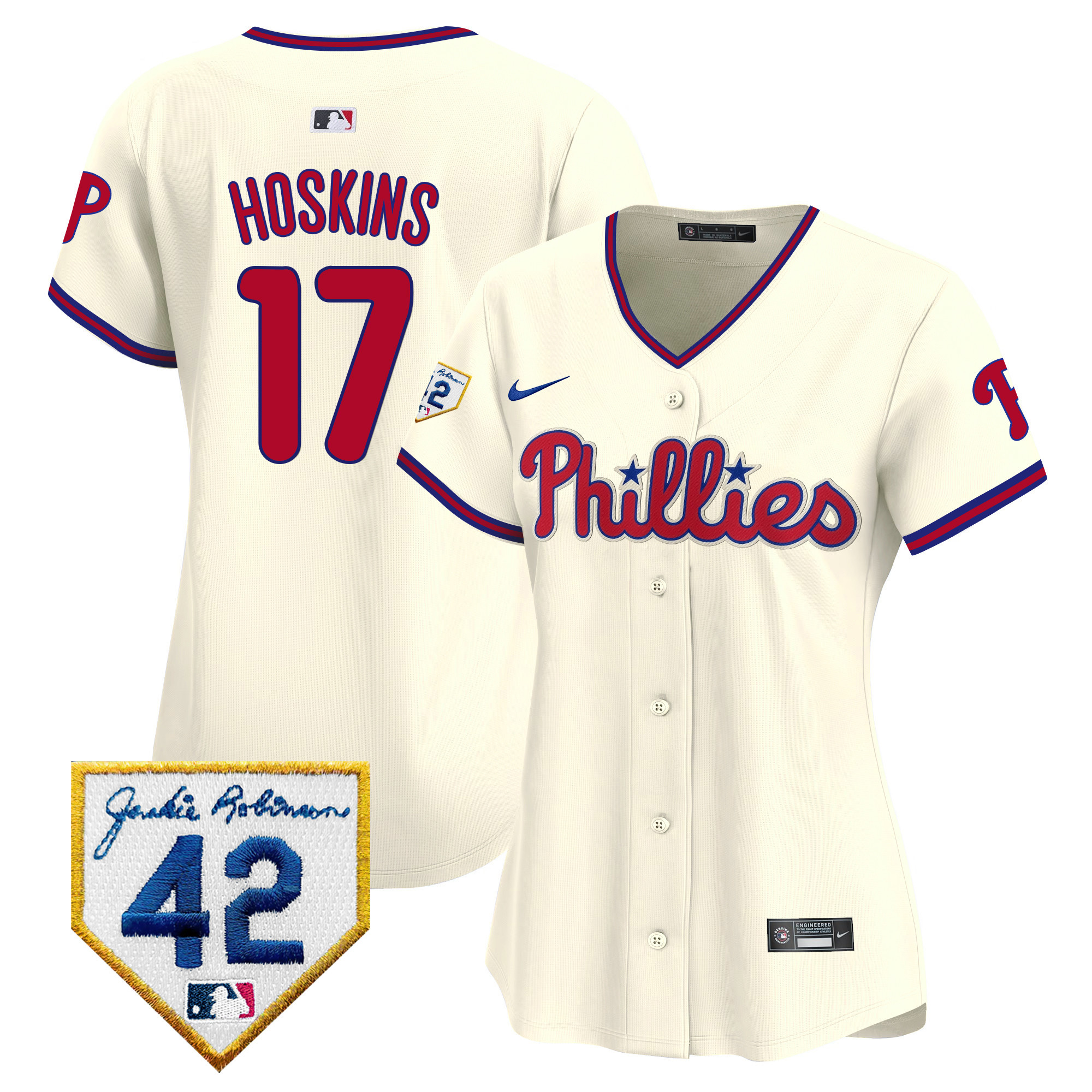 Women's Phillies 2024 Jackie Robinson Patch Vapor Premier Limited Jersey - All Stitched
