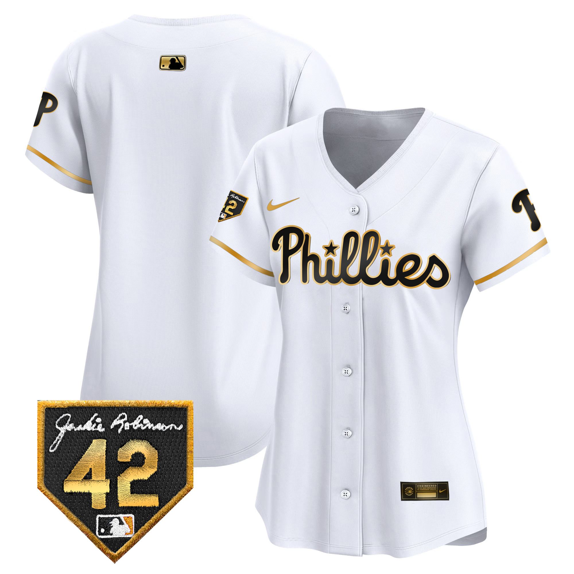Women's Phillies 2024 Jackie Robinson Patch Vapor Premier Limited Jersey - All Stitched