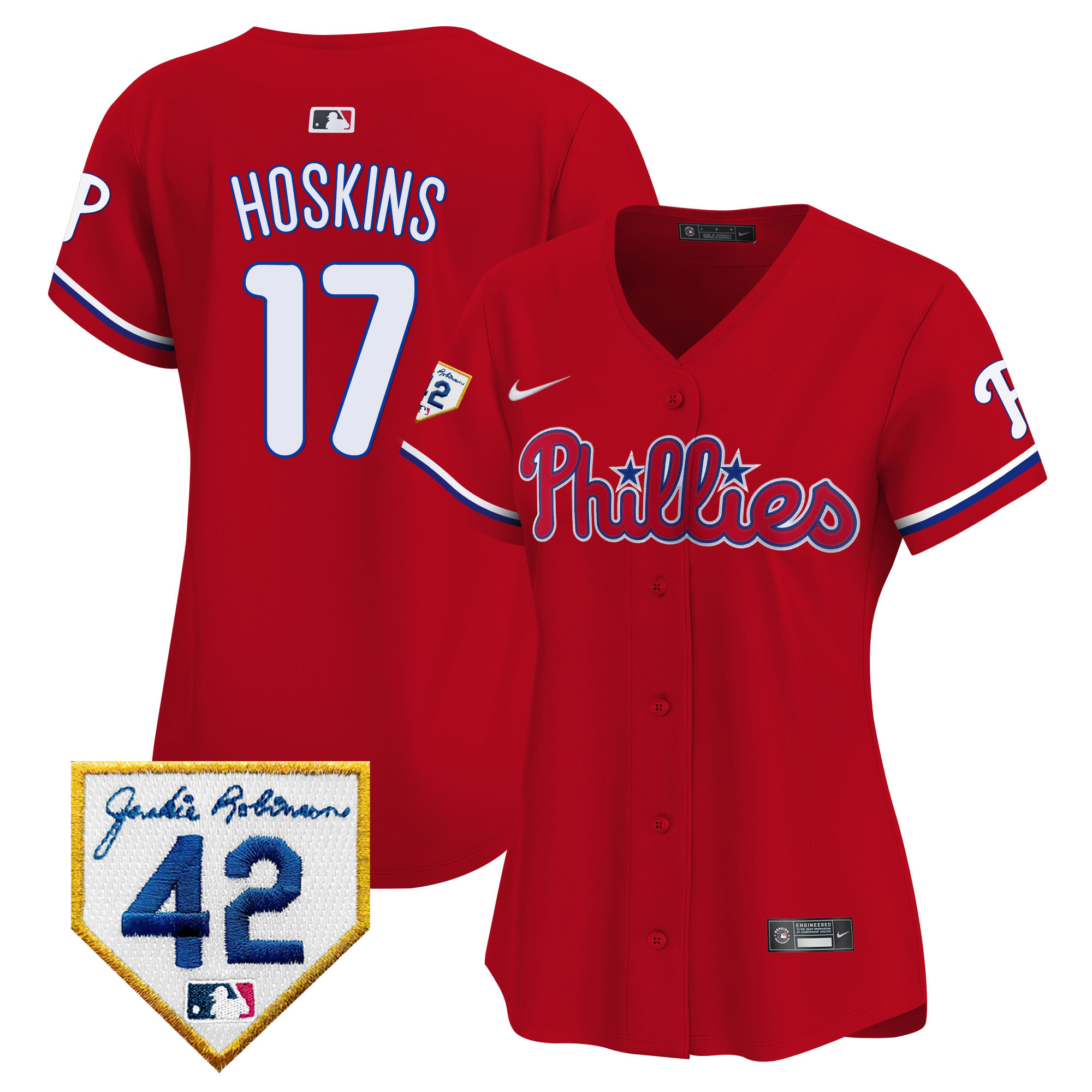 Women's Phillies 2024 Jackie Robinson Patch Vapor Premier Limited Jersey - All Stitched
