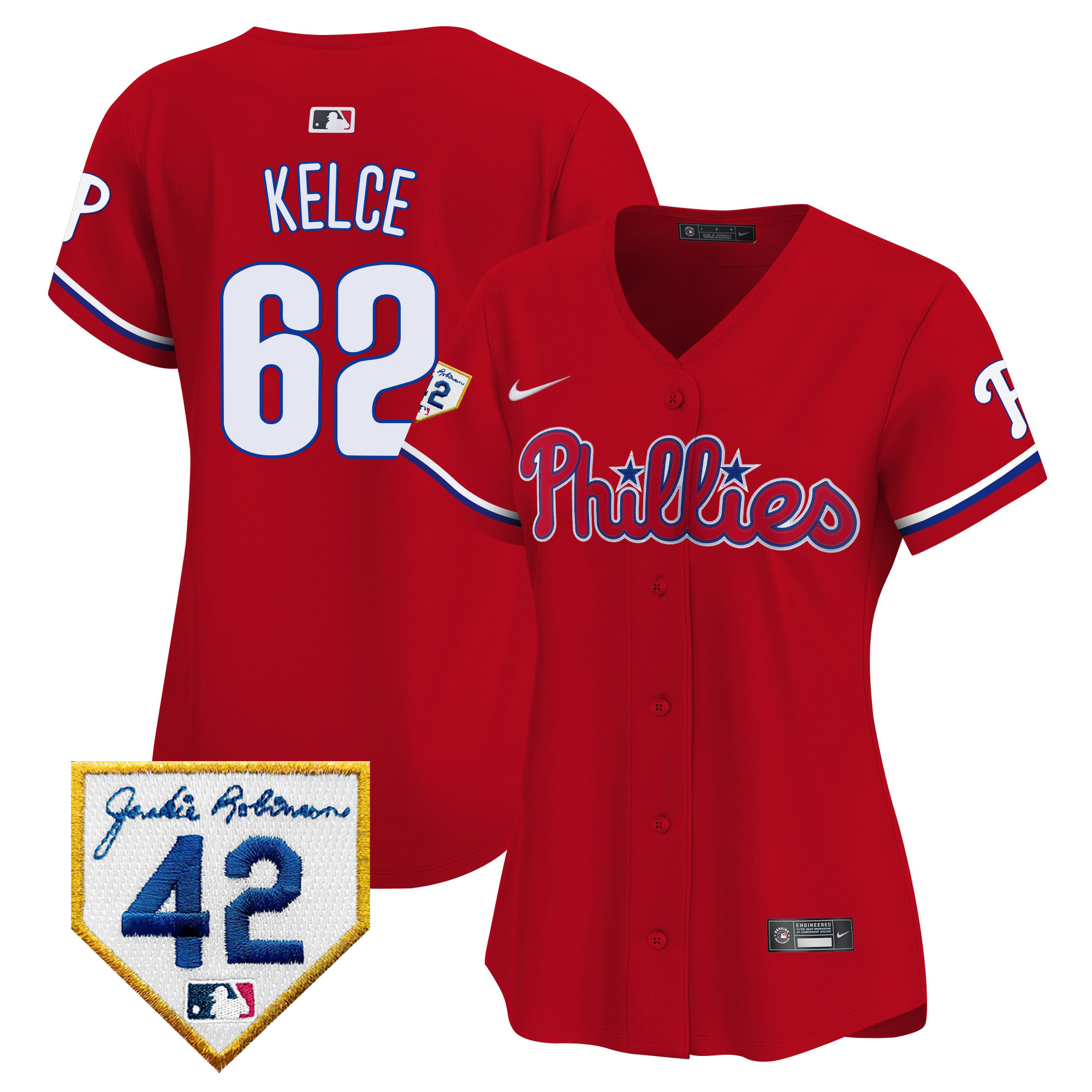 Women's Phillies 2024 Jackie Robinson Patch Vapor Premier Limited Jersey - All Stitched