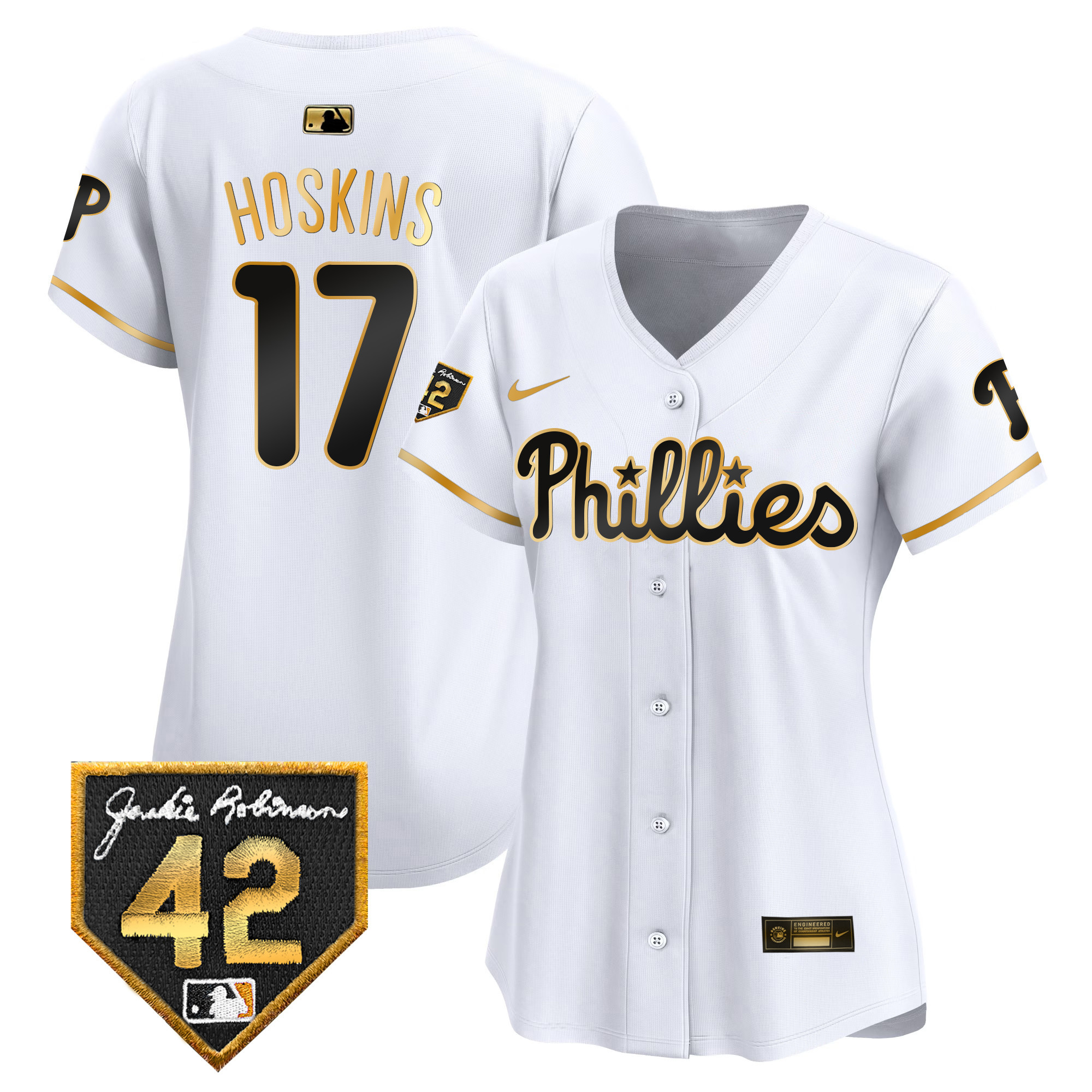 Women's Phillies 2024 Jackie Robinson Patch Vapor Premier Limited Jersey - All Stitched