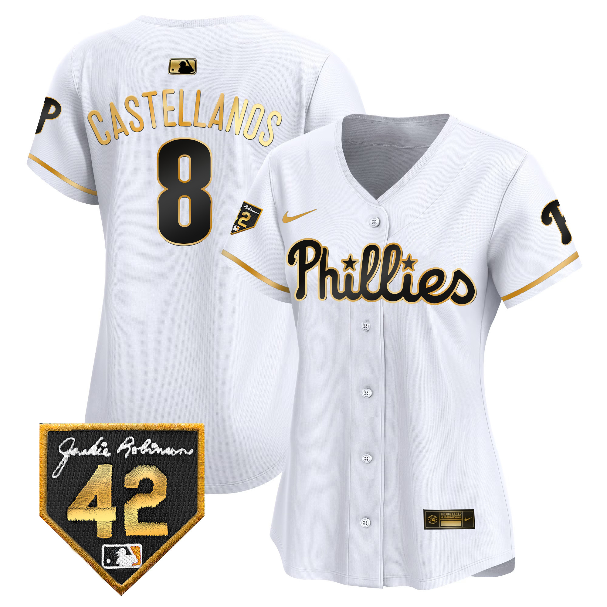 Women's Phillies 2024 Jackie Robinson Patch Vapor Premier Limited Jersey - All Stitched