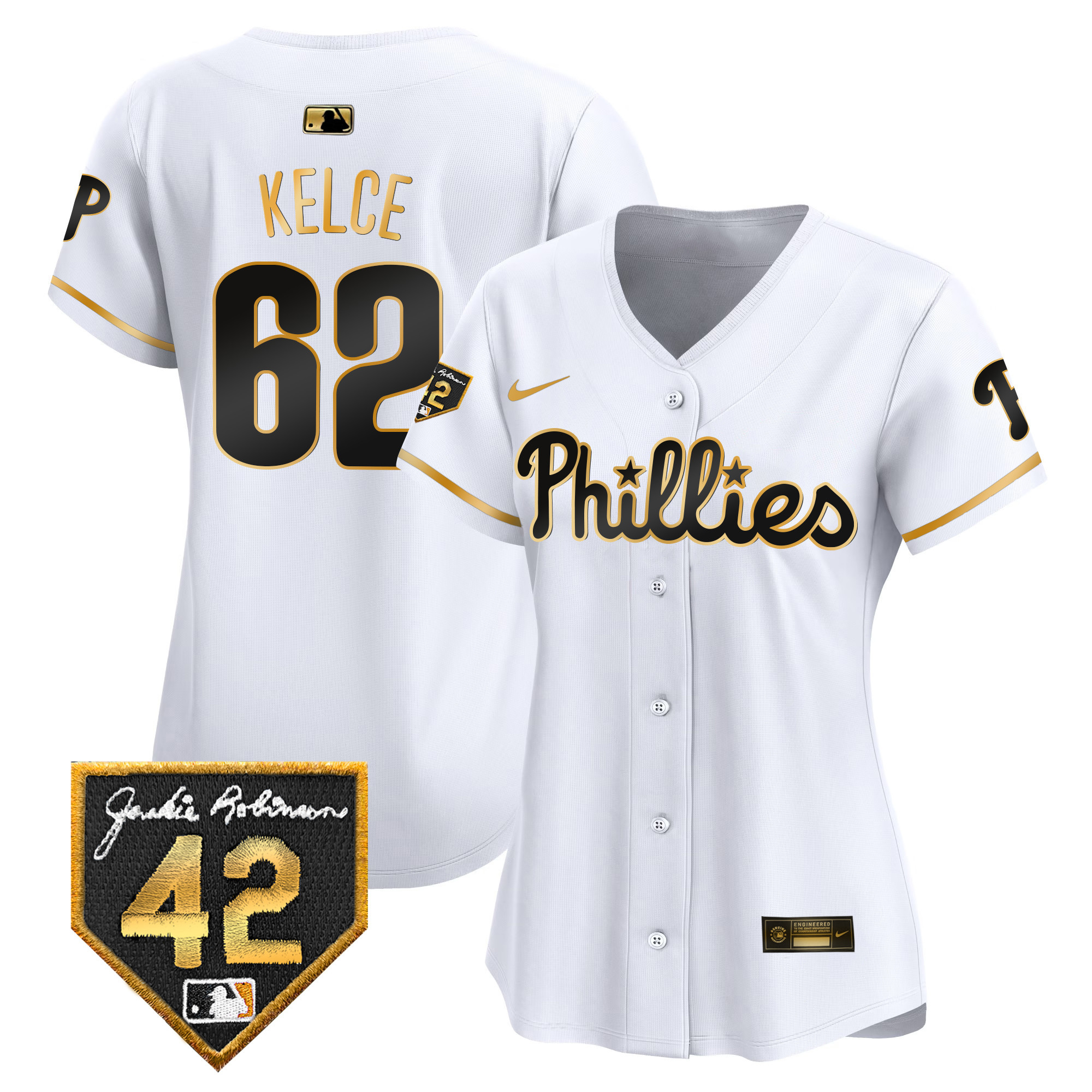 Women's Phillies 2024 Jackie Robinson Patch Vapor Premier Limited Jersey - All Stitched
