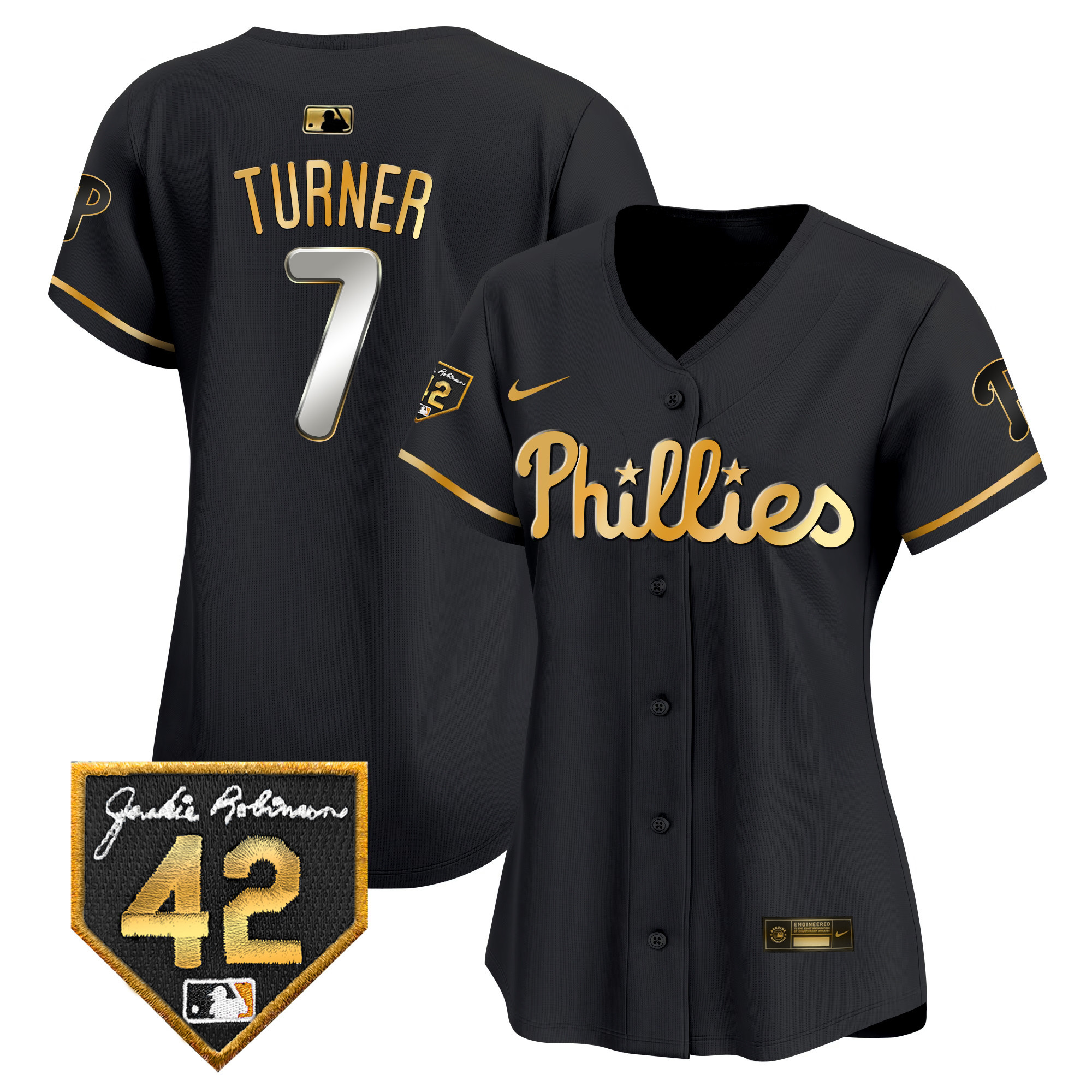 Women's Phillies 2024 Jackie Robinson Patch Vapor Premier Limited Jersey - All Stitched