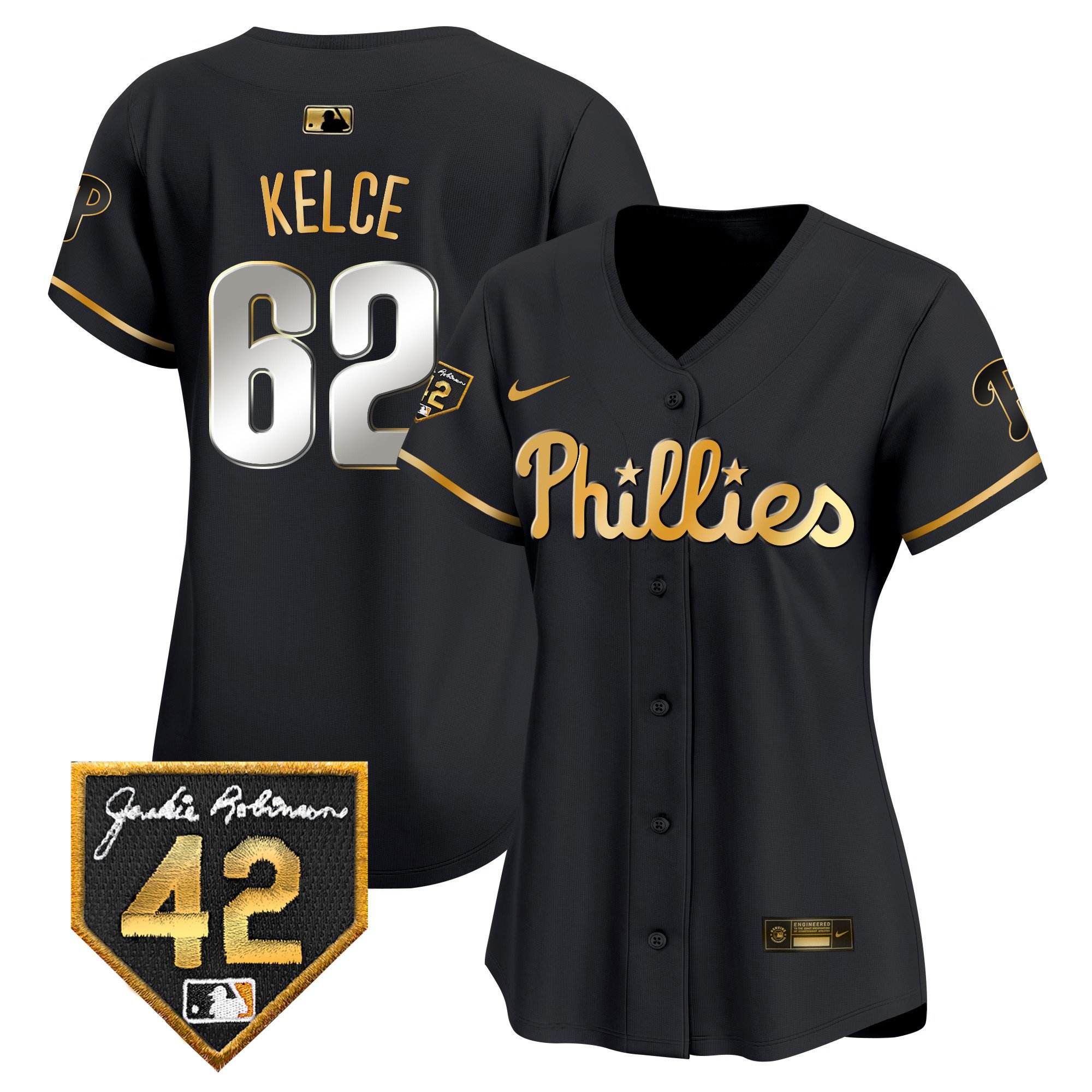 Women's Phillies 2024 Jackie Robinson Patch Vapor Premier Limited Jersey - All Stitched