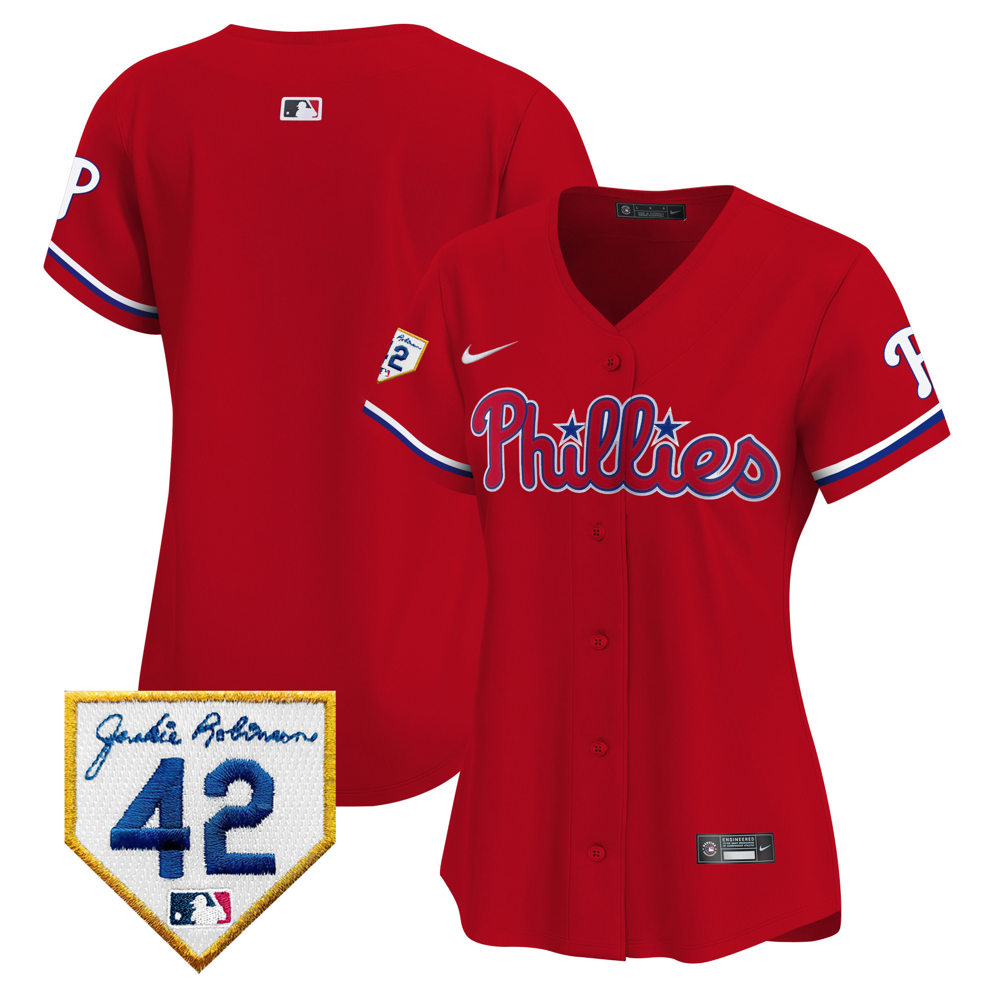 Women's Phillies 2024 Jackie Robinson Patch Vapor Premier Limited Jersey - All Stitched