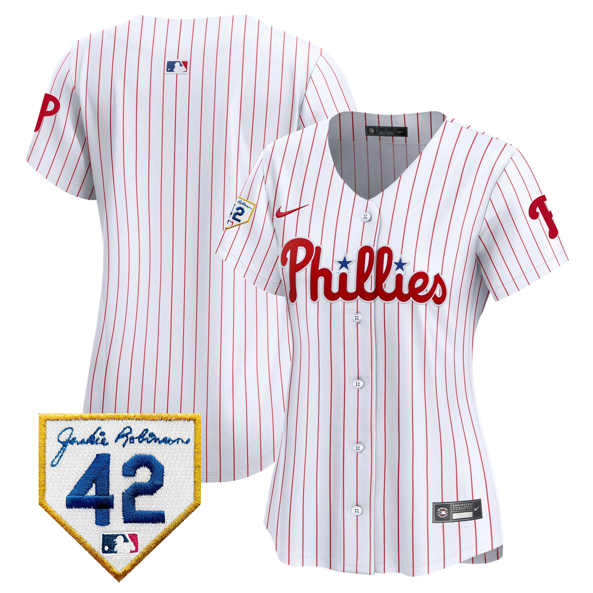 Women's Phillies 2024 Jackie Robinson Patch Vapor Premier Limited Jersey - All Stitched