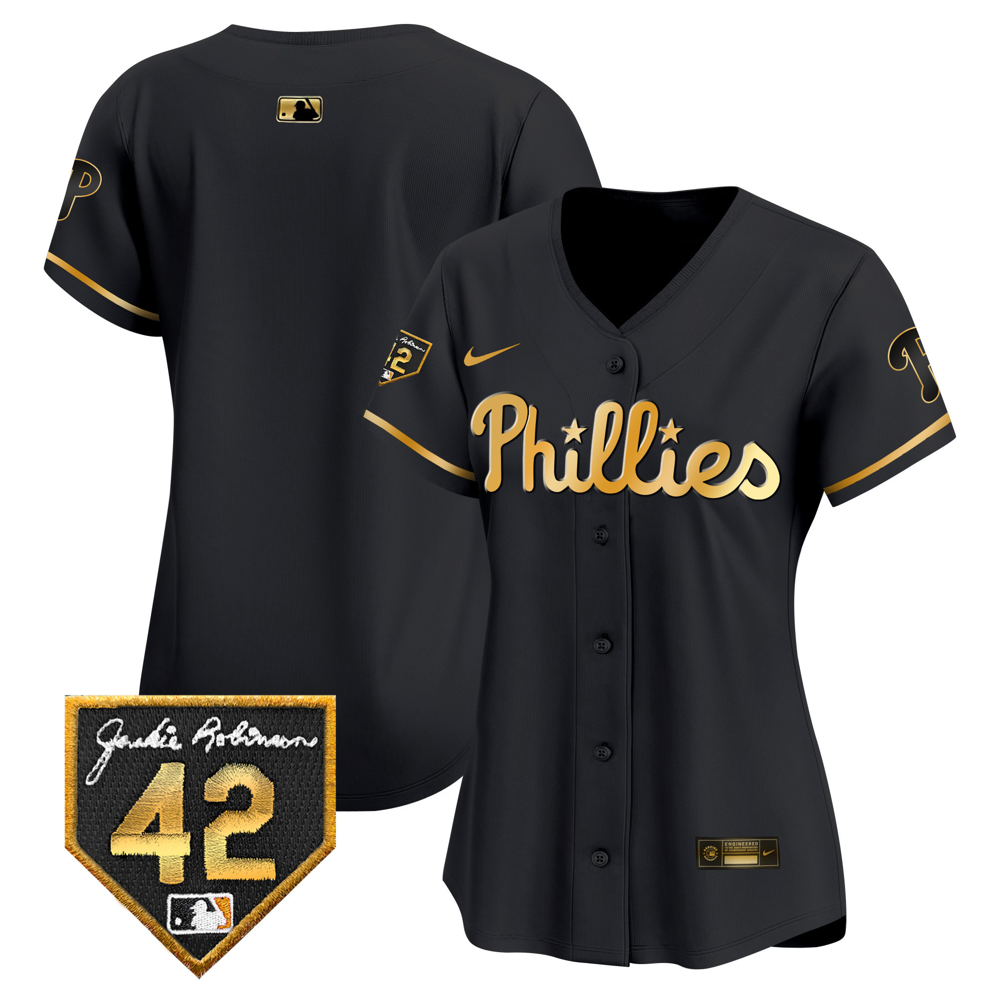 Women's Phillies 2024 Jackie Robinson Patch Vapor Premier Limited Jersey - All Stitched
