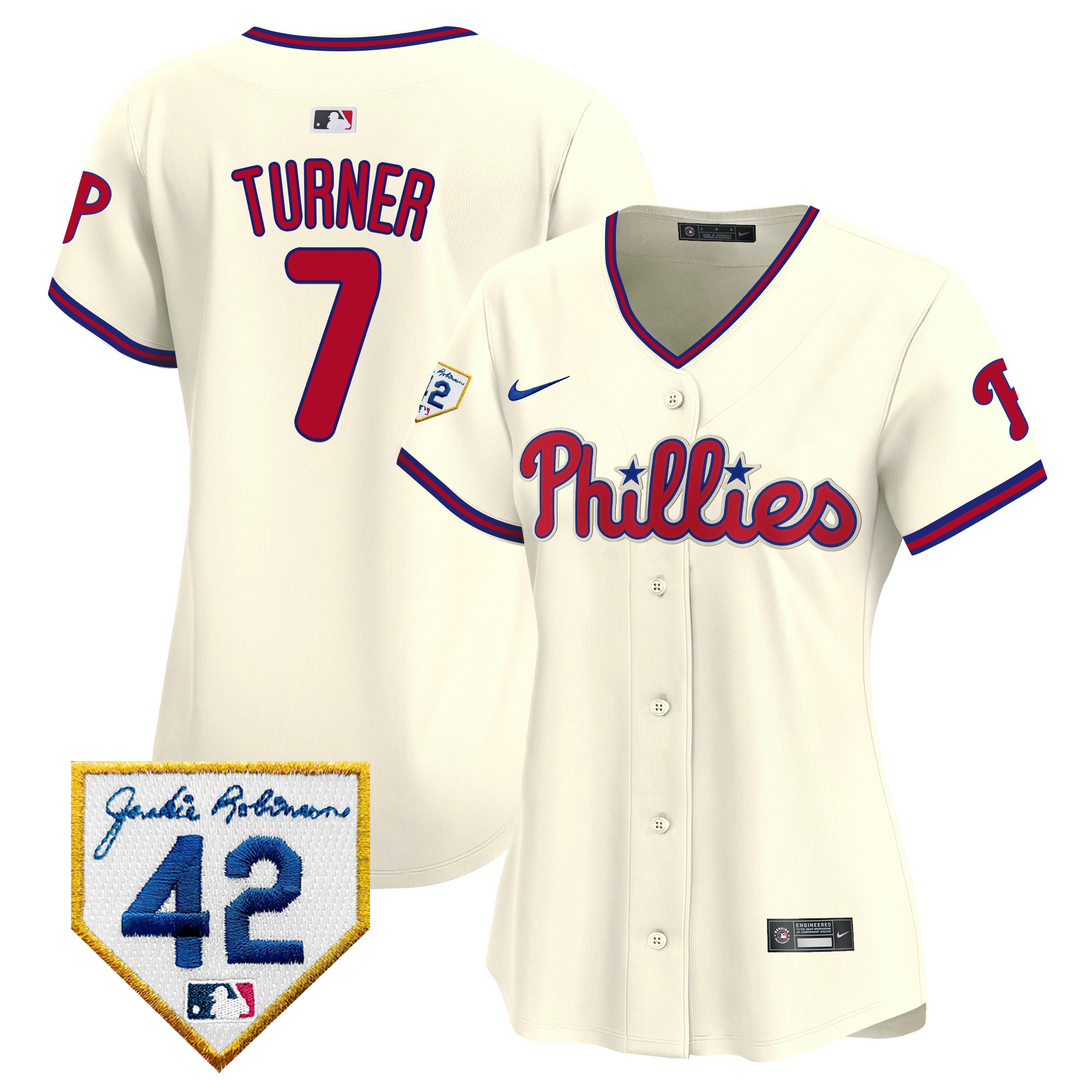 Women's Phillies 2024 Jackie Robinson Patch Vapor Premier Limited Jersey - All Stitched