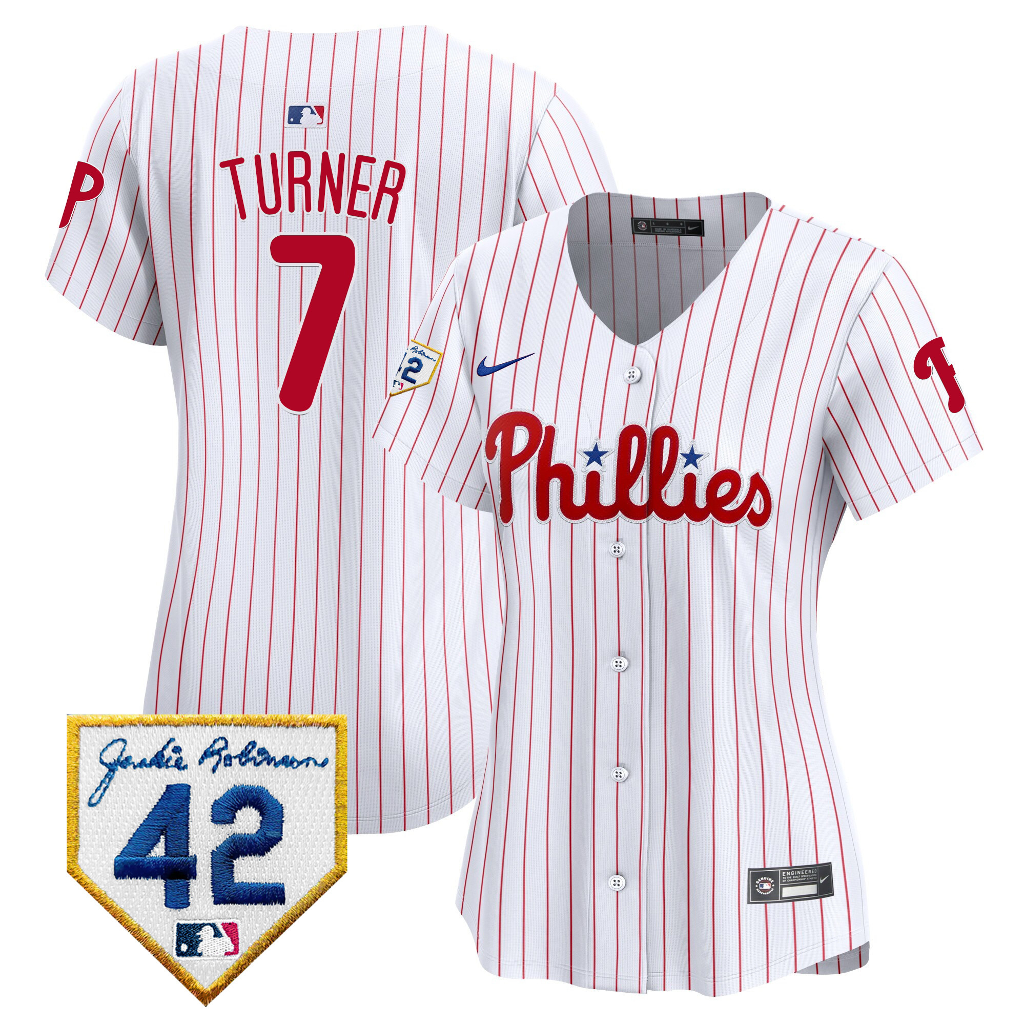 Women's Phillies 2024 Jackie Robinson Patch Vapor Premier Limited Jersey - All Stitched