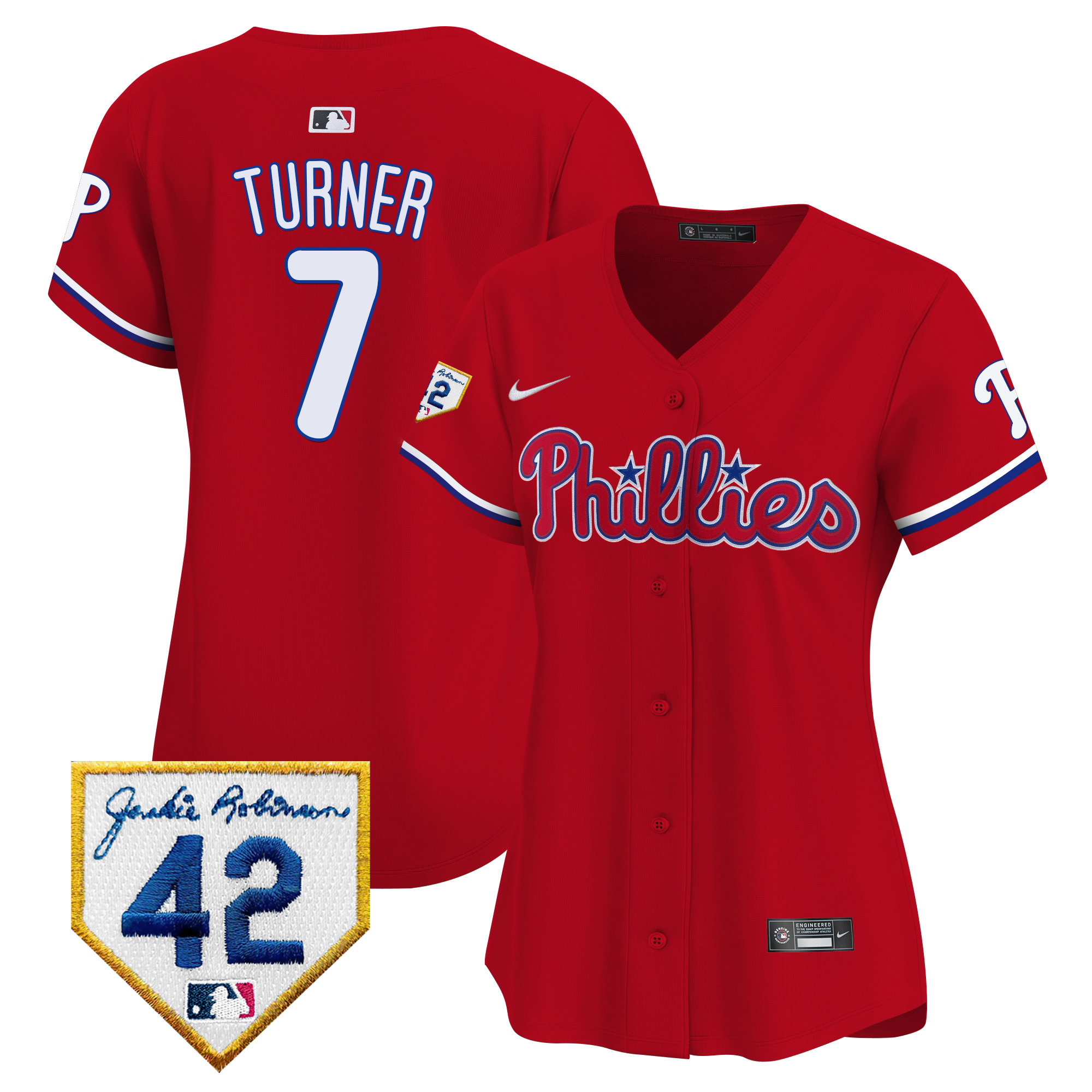 Women's Phillies 2024 Jackie Robinson Patch Vapor Premier Limited Jersey - All Stitched