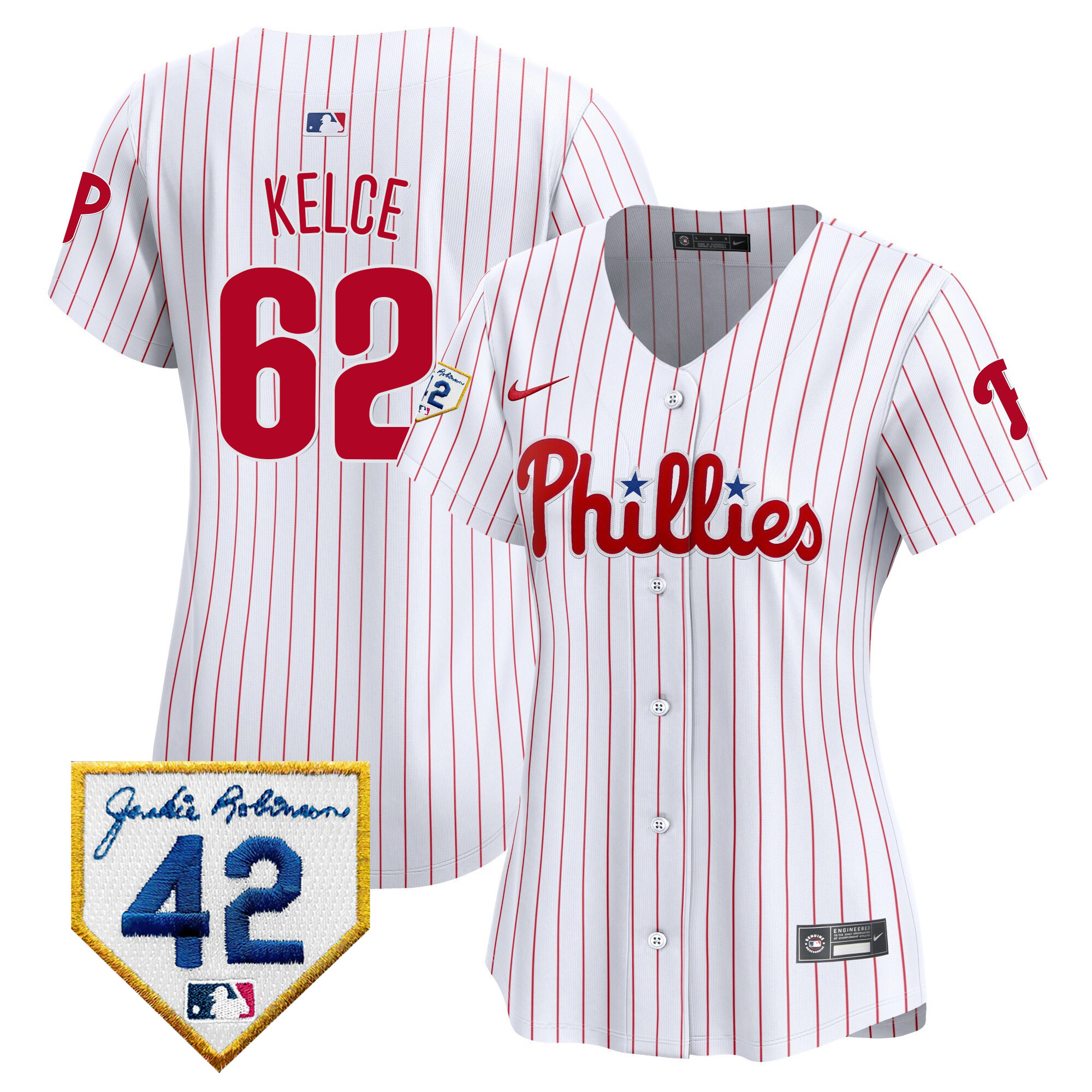 Women's Phillies 2024 Jackie Robinson Patch Vapor Premier Limited Jersey - All Stitched
