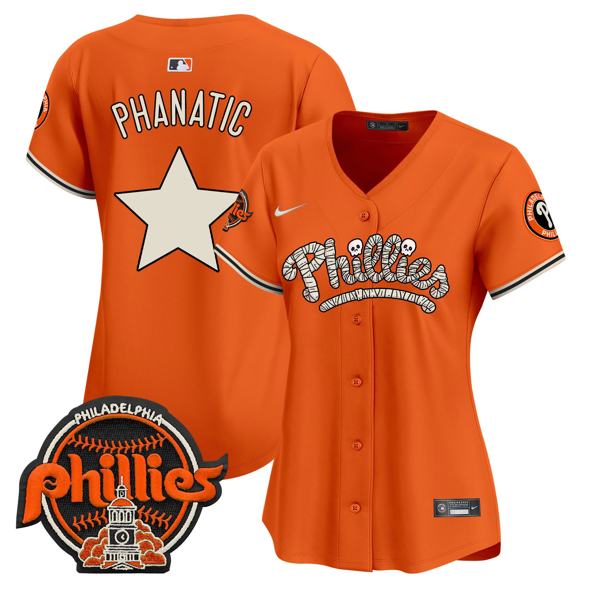 Women's Phillies Halloween Vapor Premier Limited Jersey - All Stitched