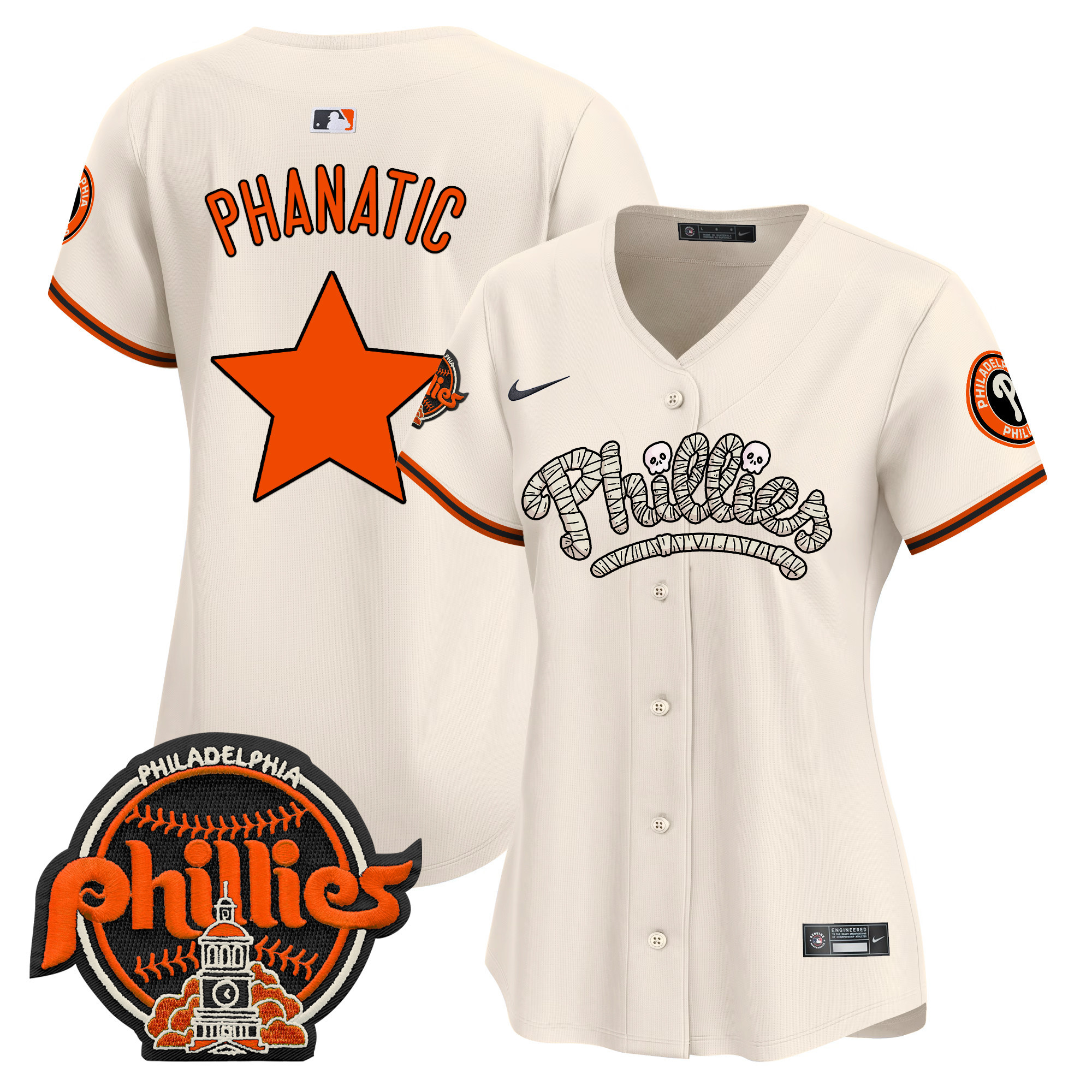 Women's Phillies Halloween Vapor Premier Limited Jersey - All Stitched