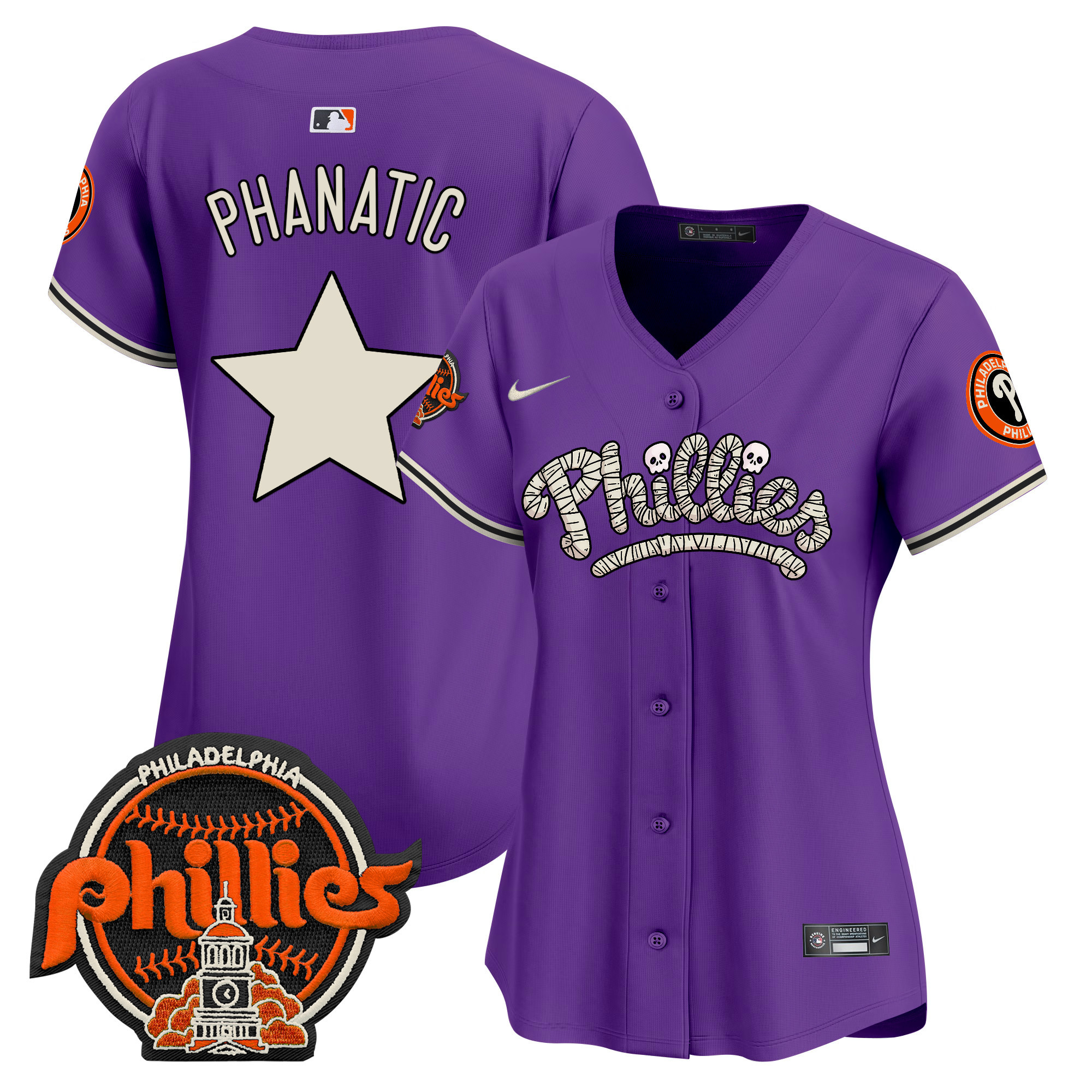 Women's Phillies Halloween Vapor Premier Limited Jersey - All Stitched