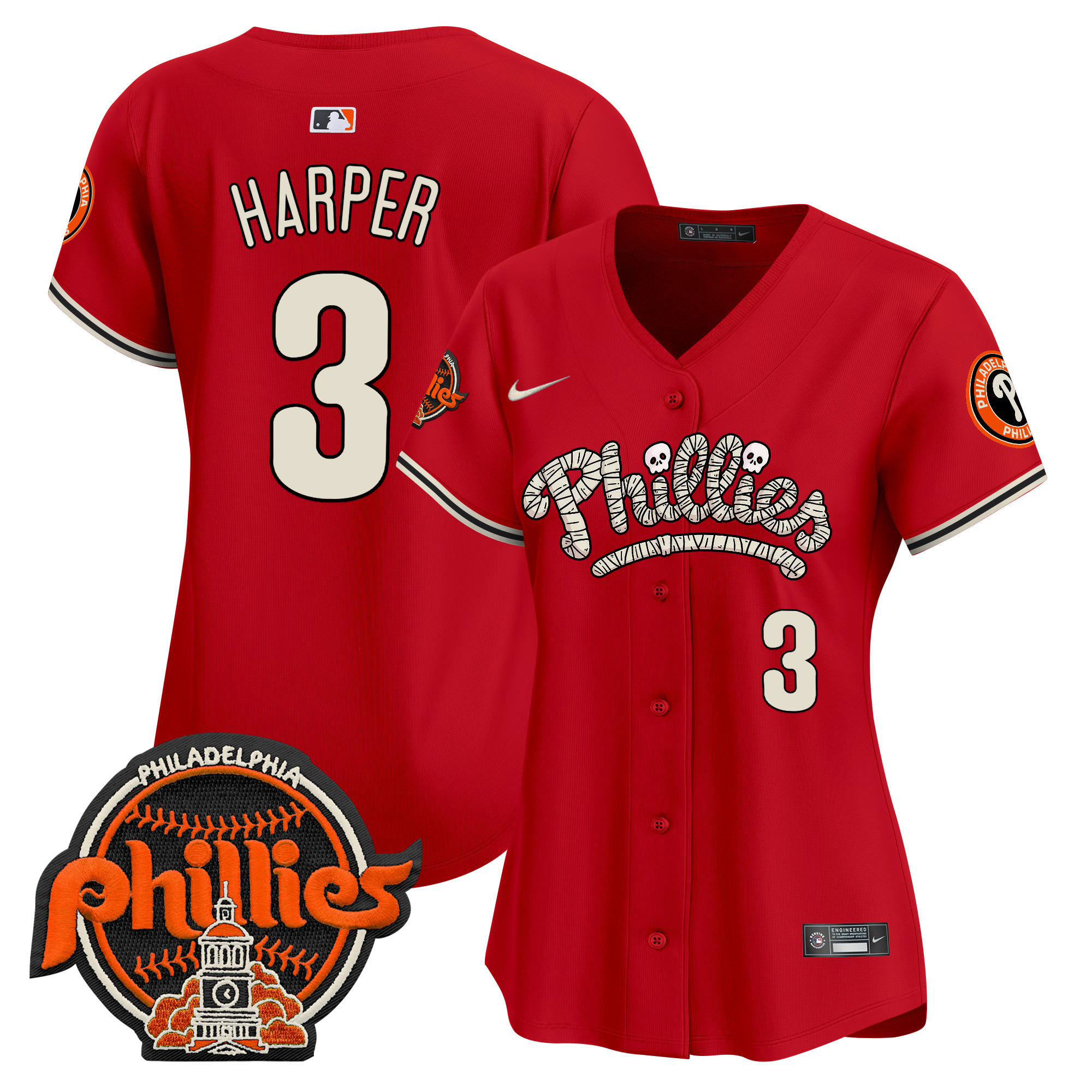 Women's Phillies Halloween Vapor Premier Limited Jersey - All Stitched