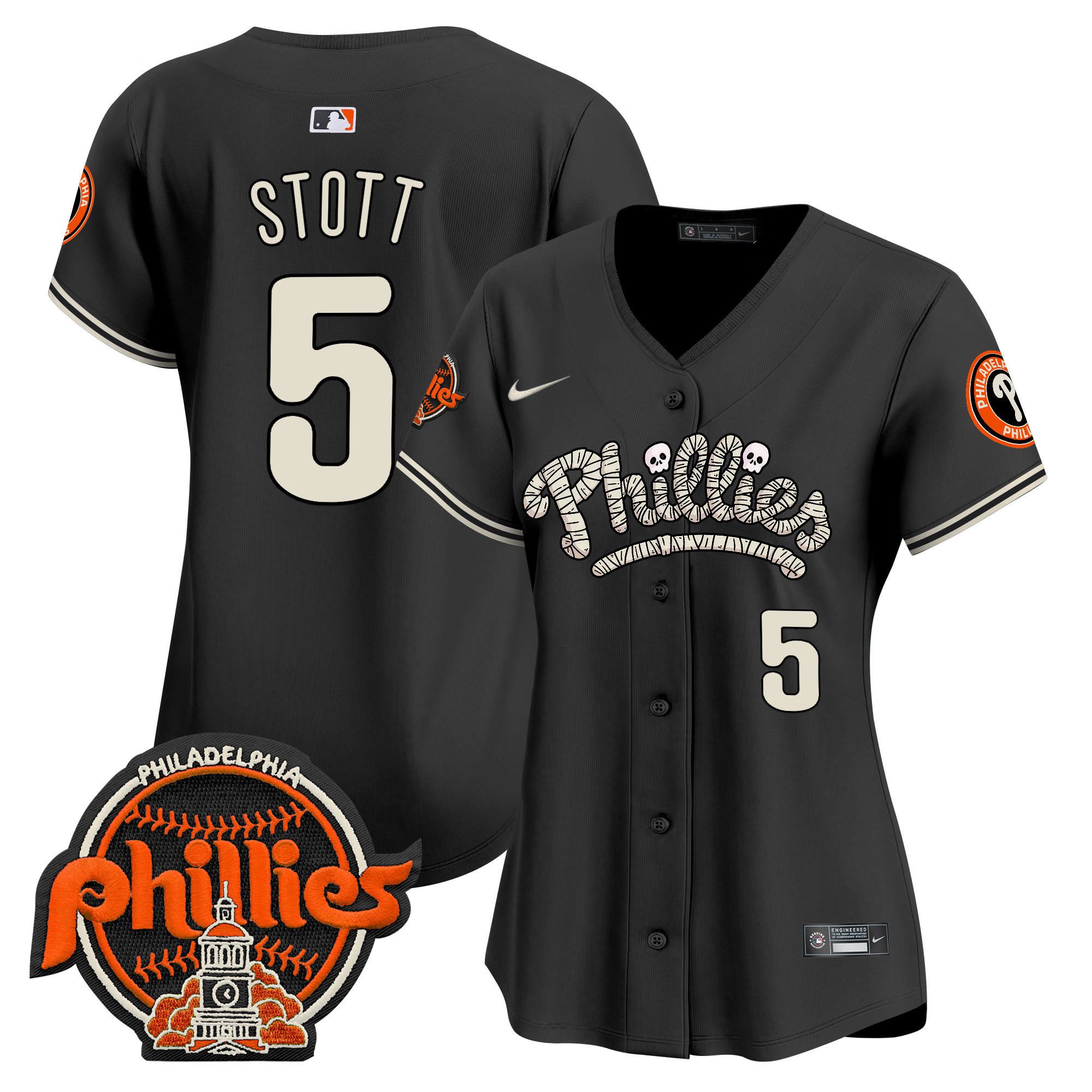 Women's Phillies Halloween Vapor Premier Limited Jersey - All Stitched