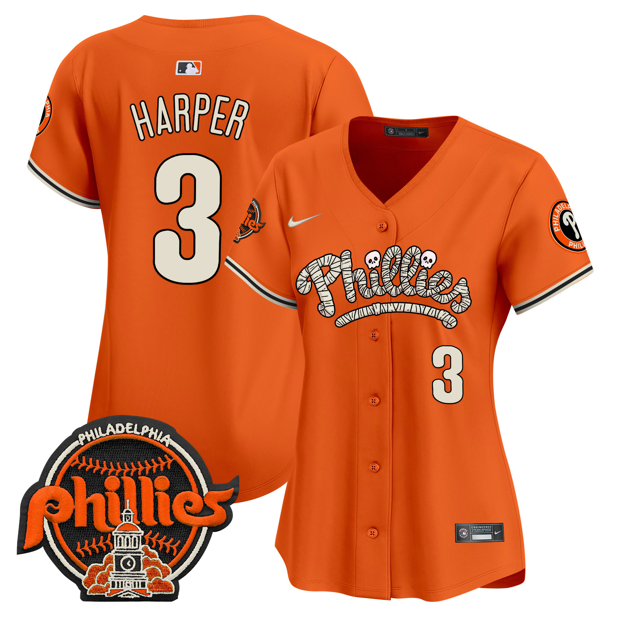 Women's Phillies Halloween Vapor Premier Limited Jersey - All Stitched