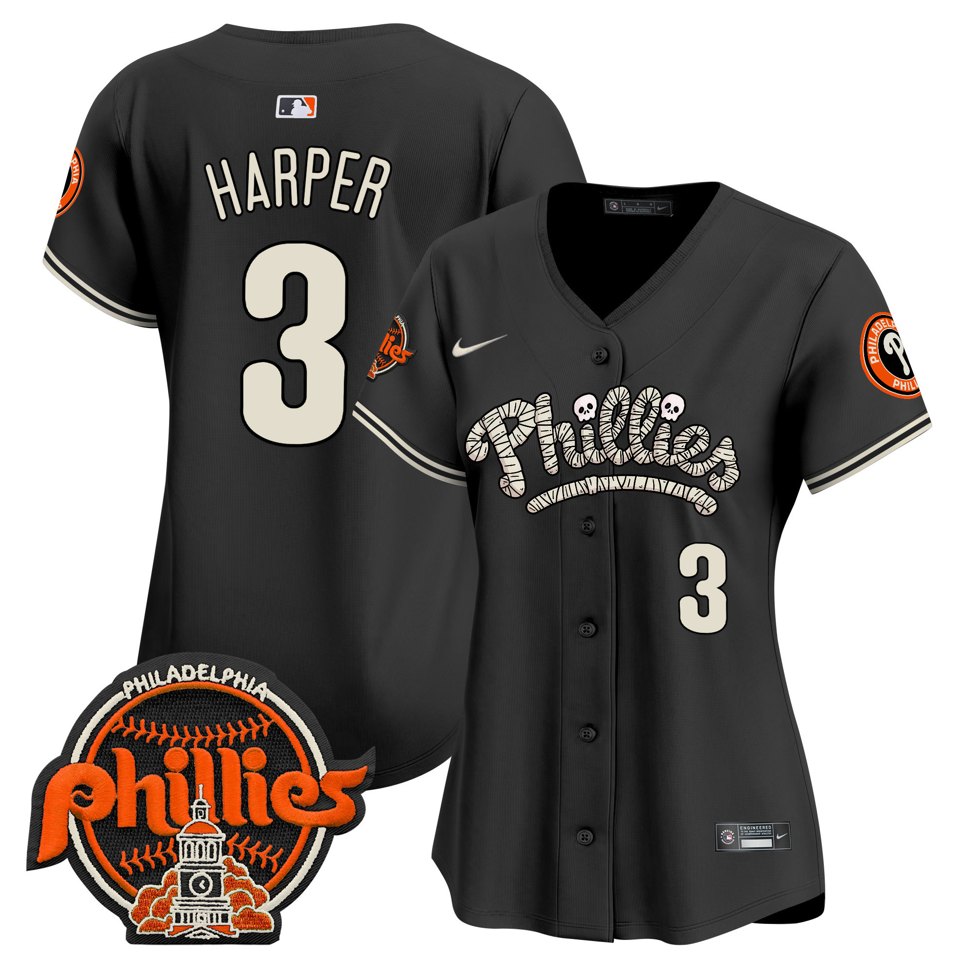 Women's Phillies Halloween Vapor Premier Limited Jersey - All Stitched