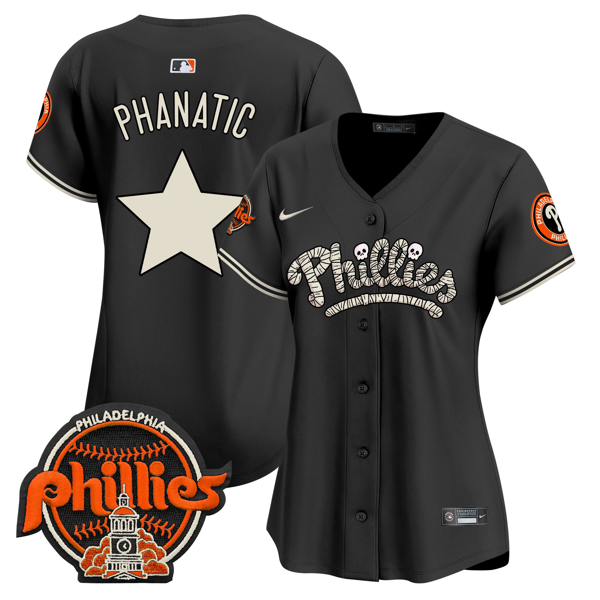 Women's Phillies Halloween Vapor Premier Limited Jersey - All Stitched